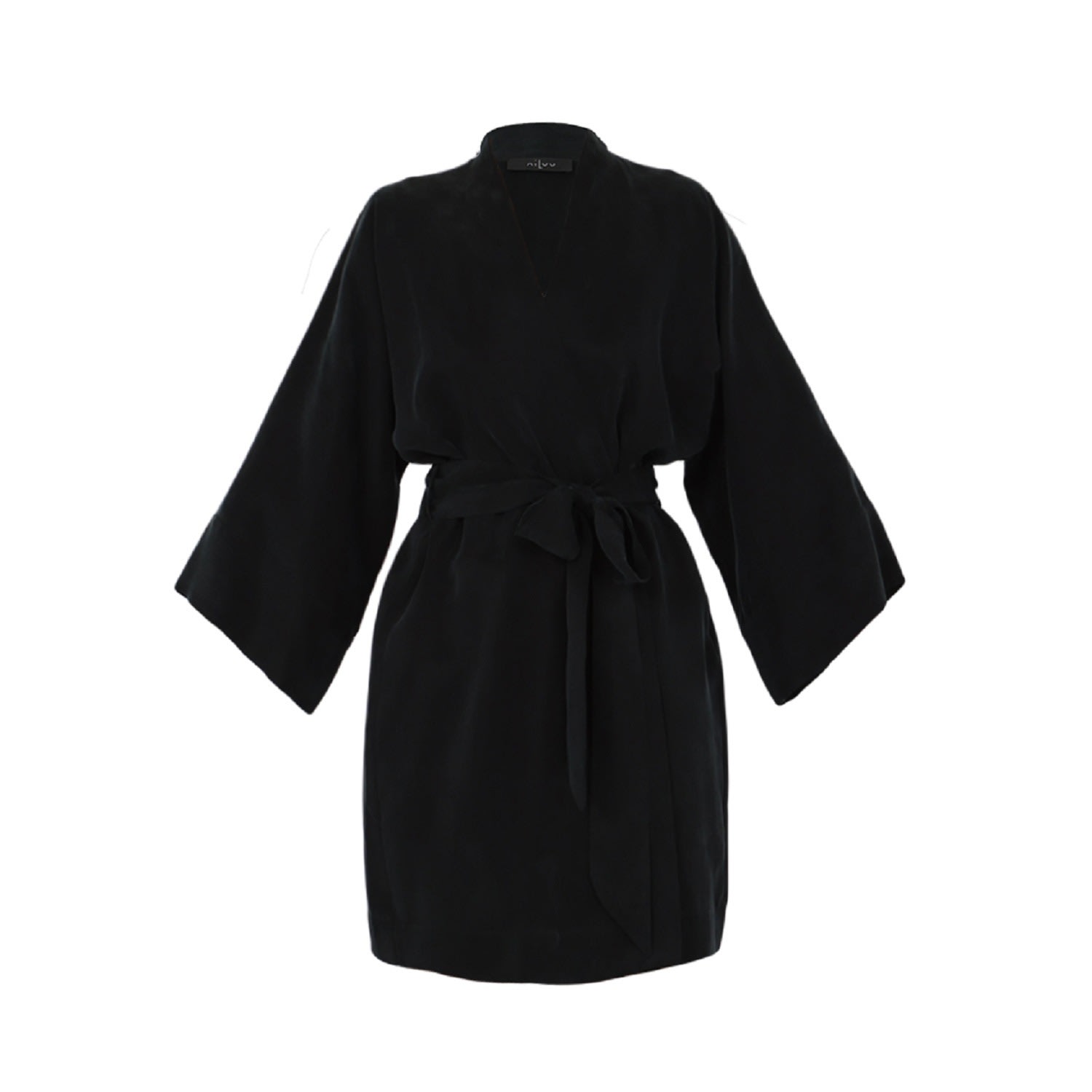 Niluu Women's Black Noir Mini Kimono Robe In Black