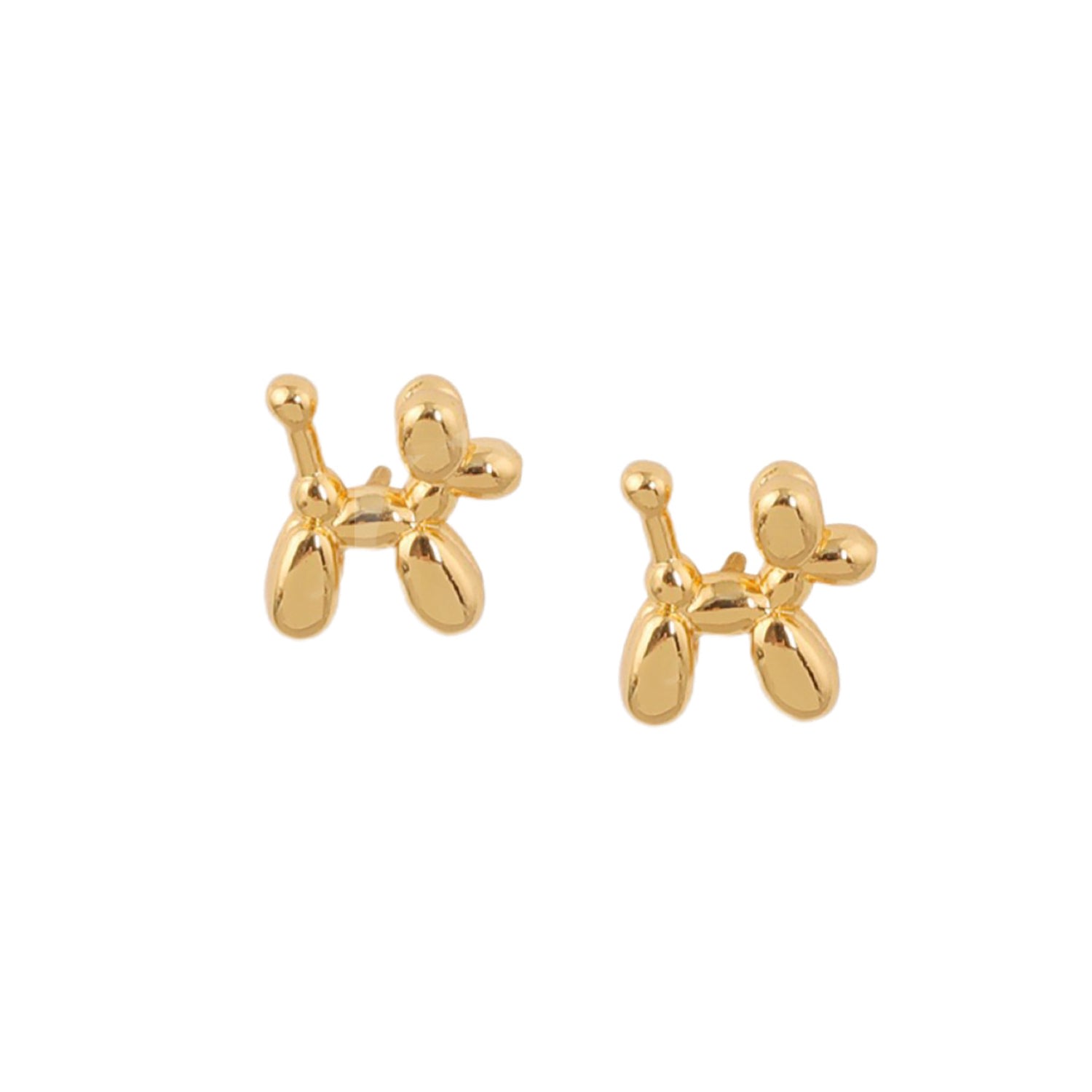 Women’s Poodle Treasures 925 Silver Stud Earrings - Gold Ninemoo