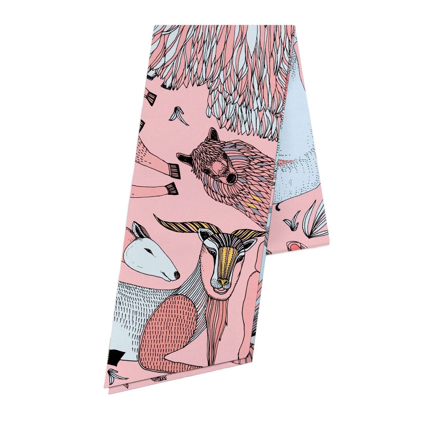 Women’s Pink / Purple A Wild Sheep Chase Pink Maxi Twilly Scarf Pig, Chicken & Cow