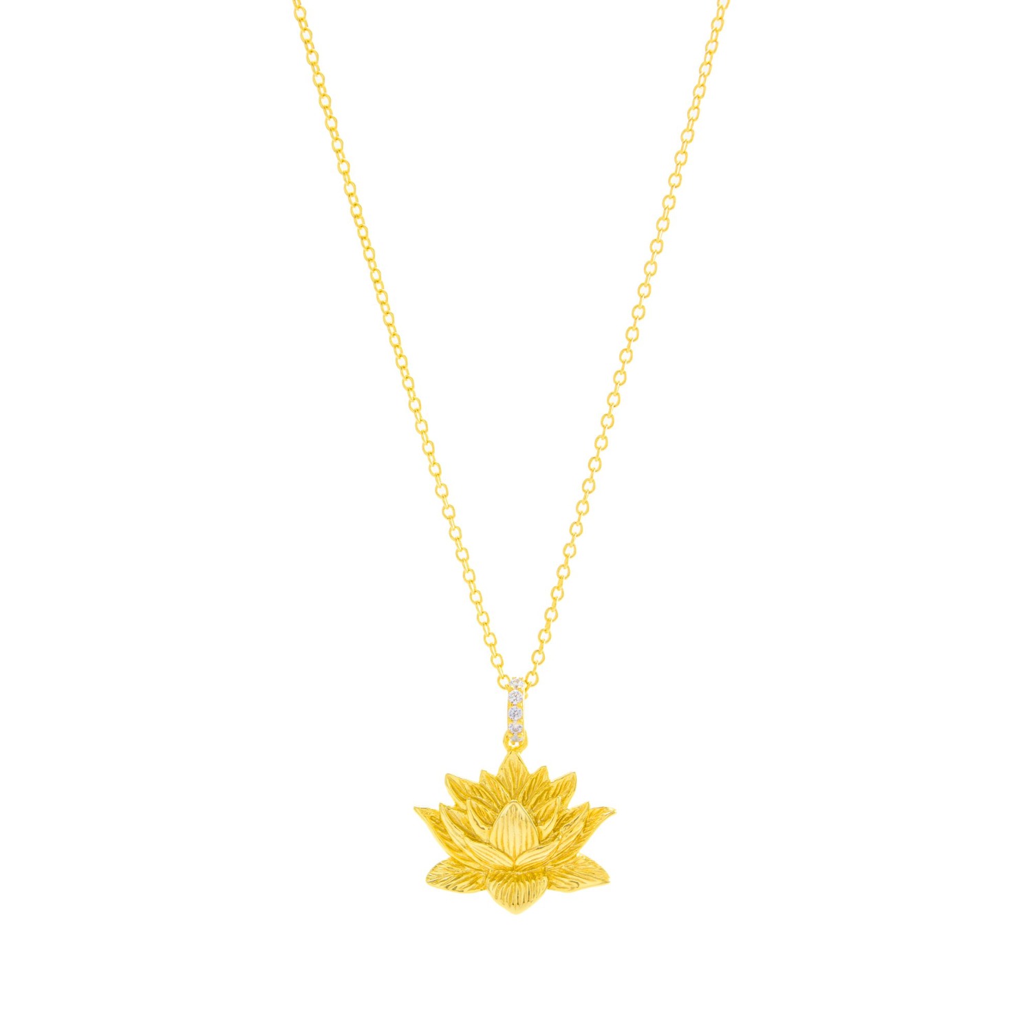 Awakened Lotus Necklace, Gold Over Sterling Silver | Seven Saints