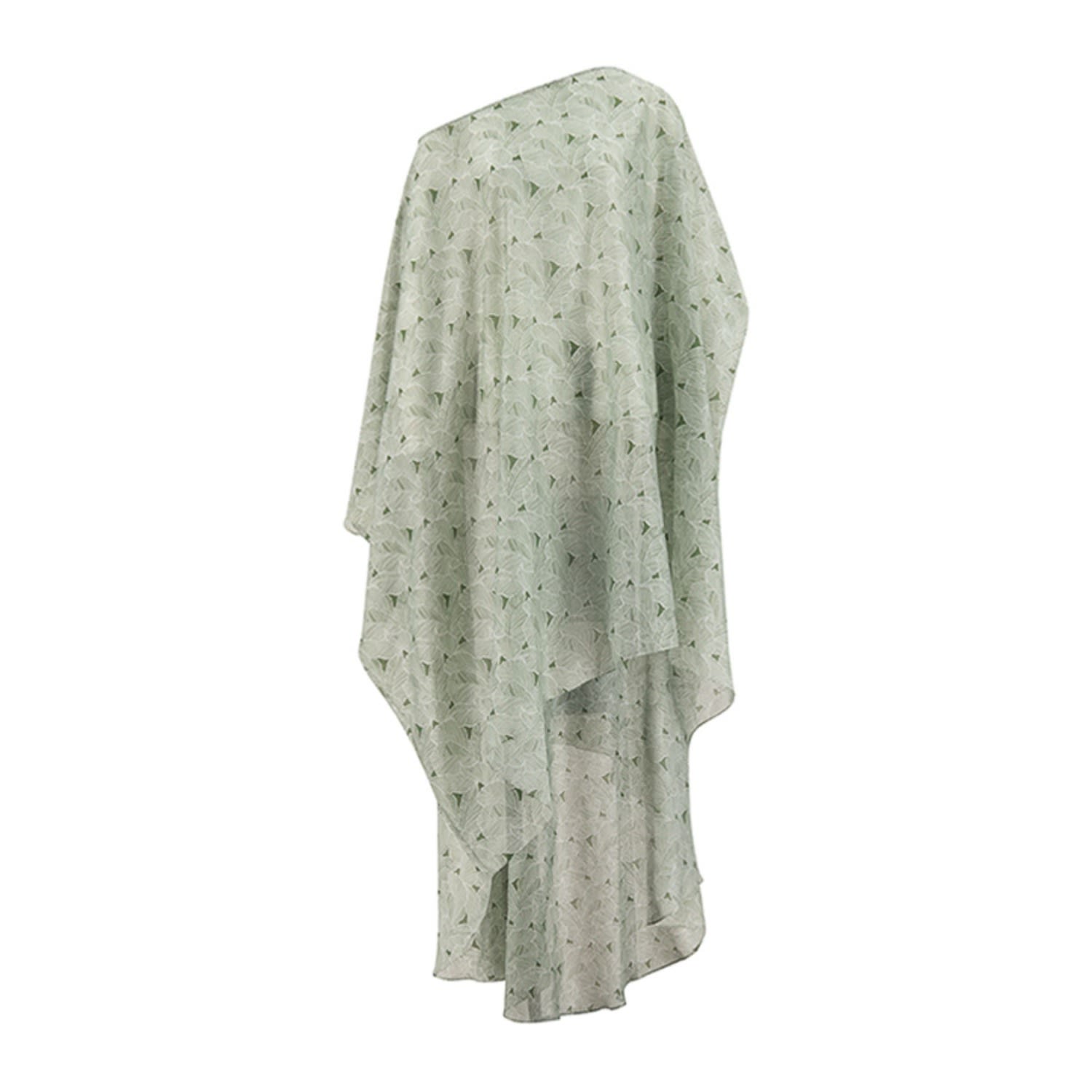 Azzalia Women's Voile Printed Leaves With Asymmetric Beach Cover-up - Green In Green