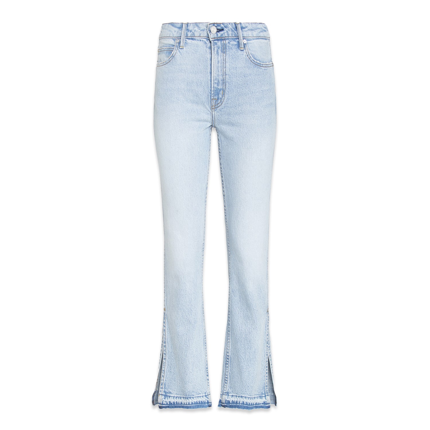 Shop Noend Denim Blue Farrah Mid Rise Kick Flare