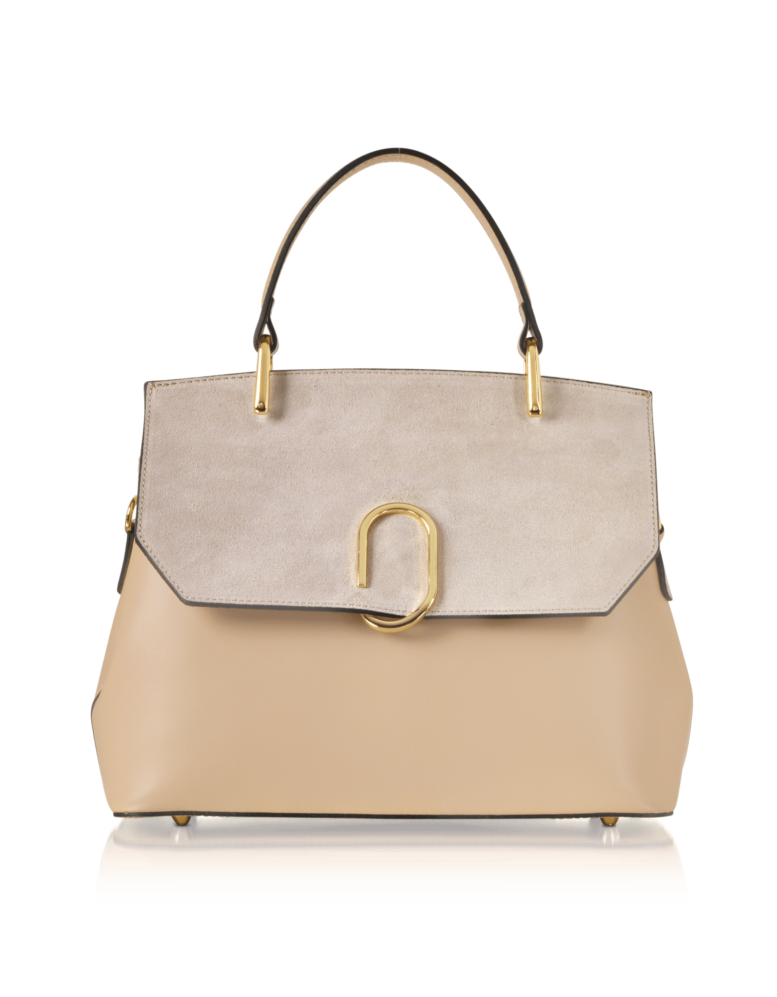 Le Parmentier Women's Neutrals Thais Suede & Leather Nude Satchel Bag - Nude In Multi