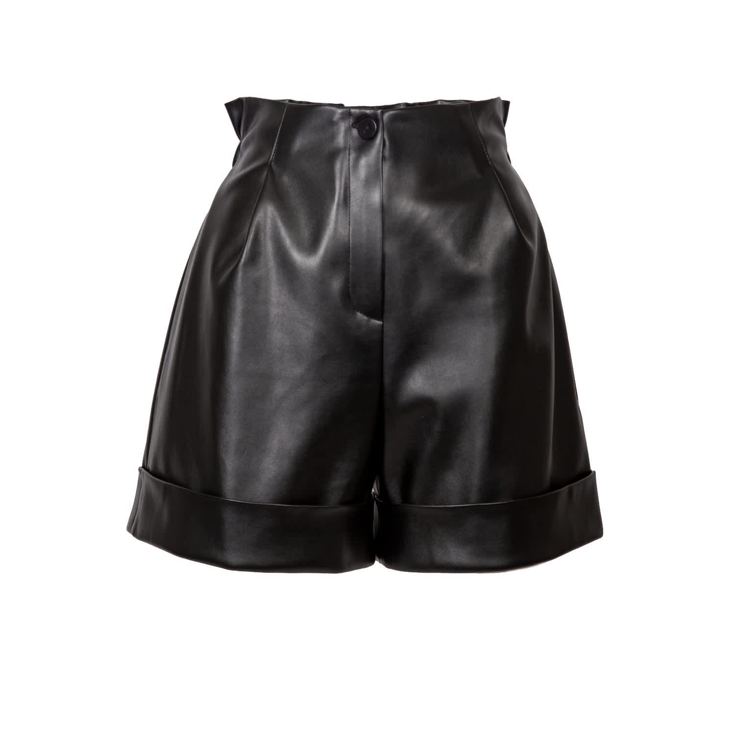 Sullivan Paperbag Short Summer Black Leather