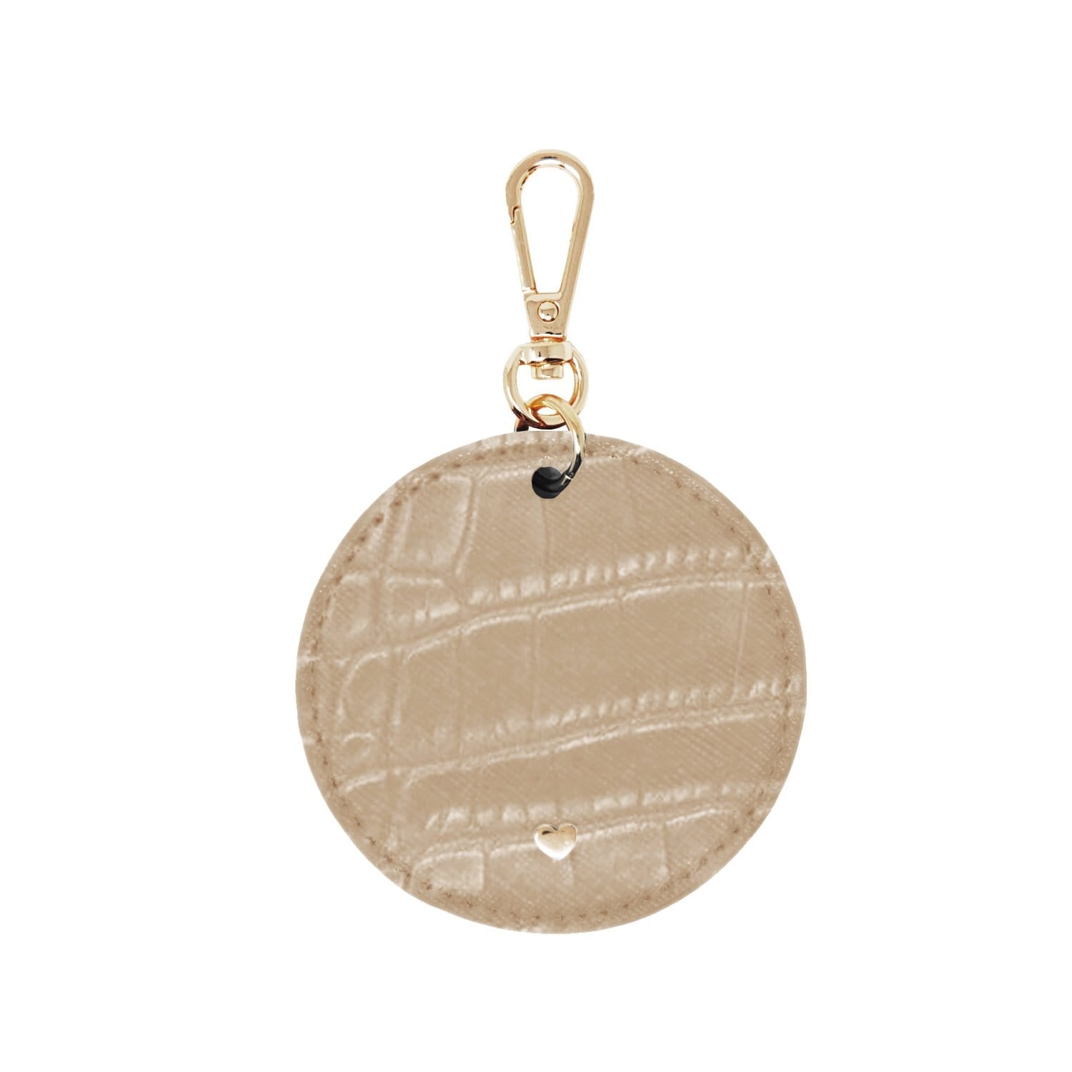 Jlr London Neutrals Luxe Croc Arlo Circle Keyring - Nude In Brown