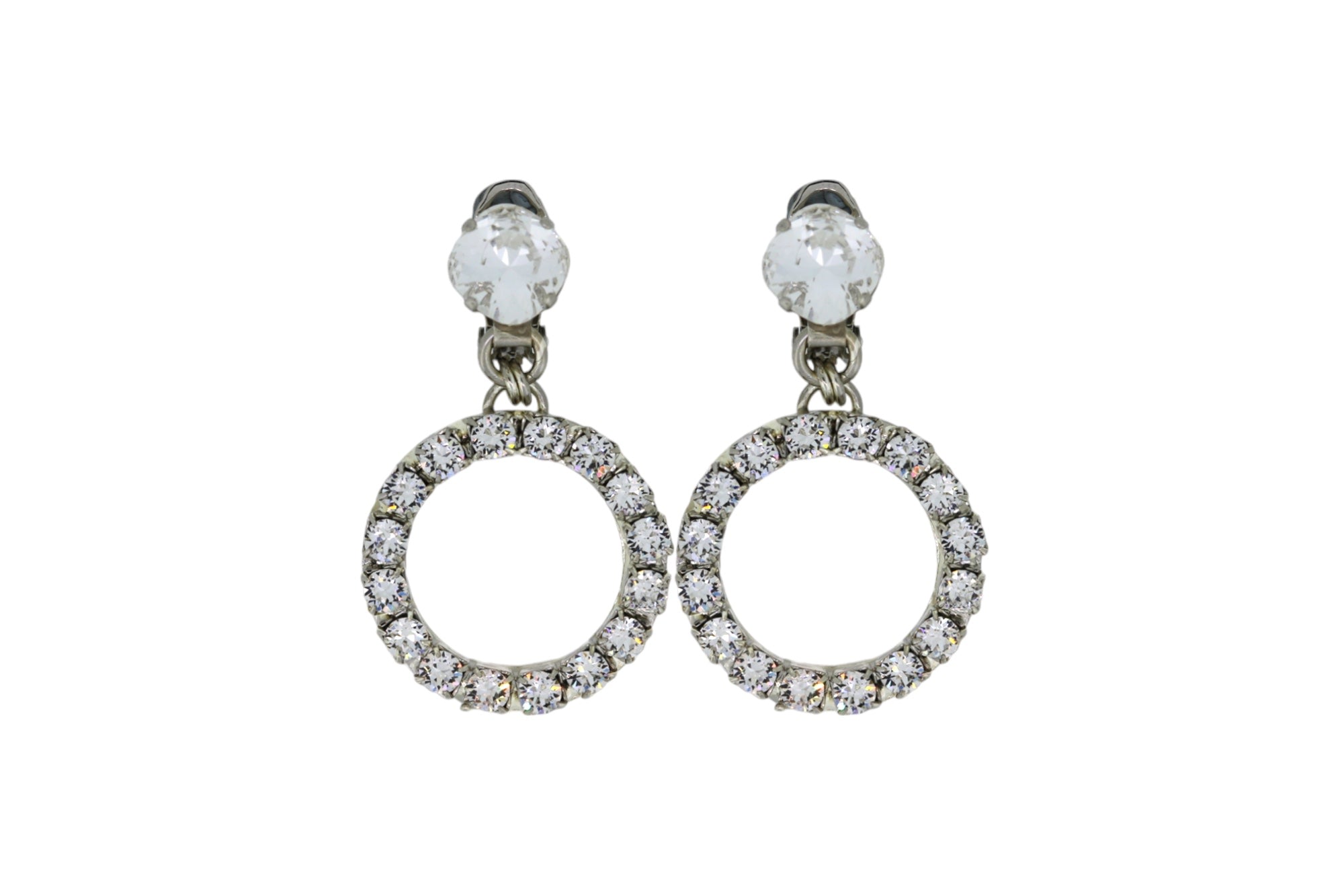 Vickisarge Women's Neutrals The Small Clear Hoop Earrings In Platinum - Pierced