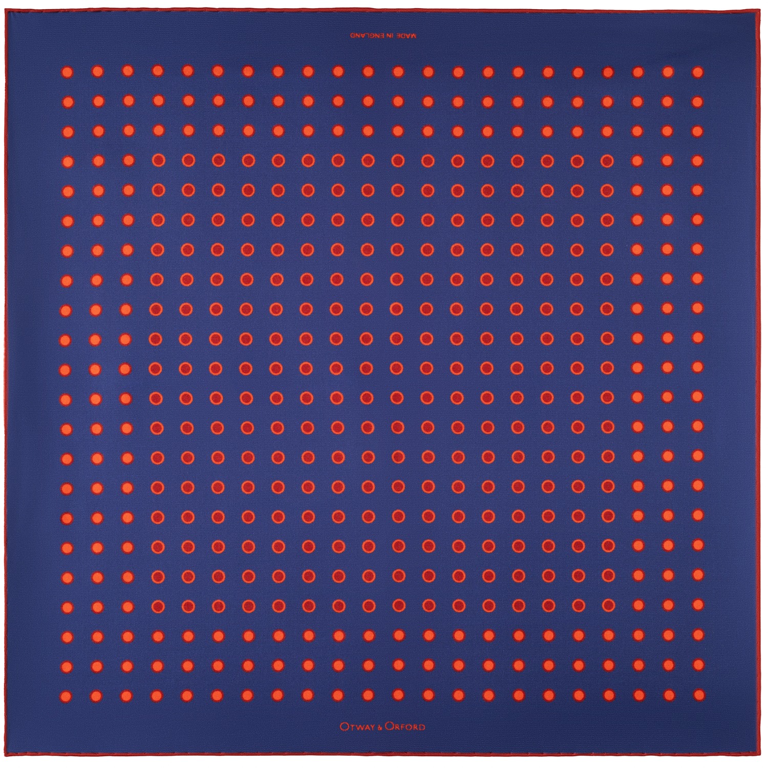 Men’s Blue / Red ’Luna’ Polka Dot Silk Pocket Square In Blue & Red. Full-Size. Otway & Orford