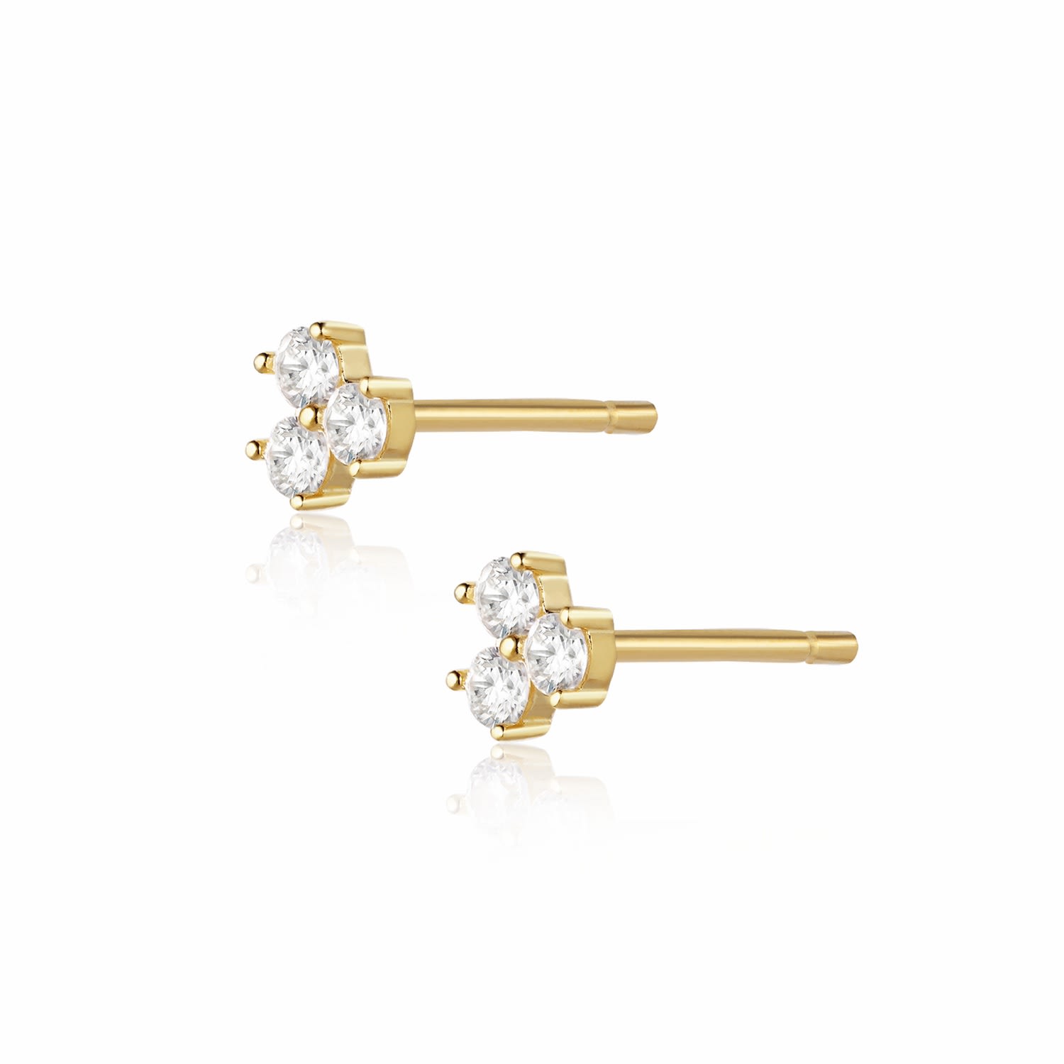 Alura Copenhagen Jewellery Women's Gold Eclipse Earstuds W. Zircons In Gold