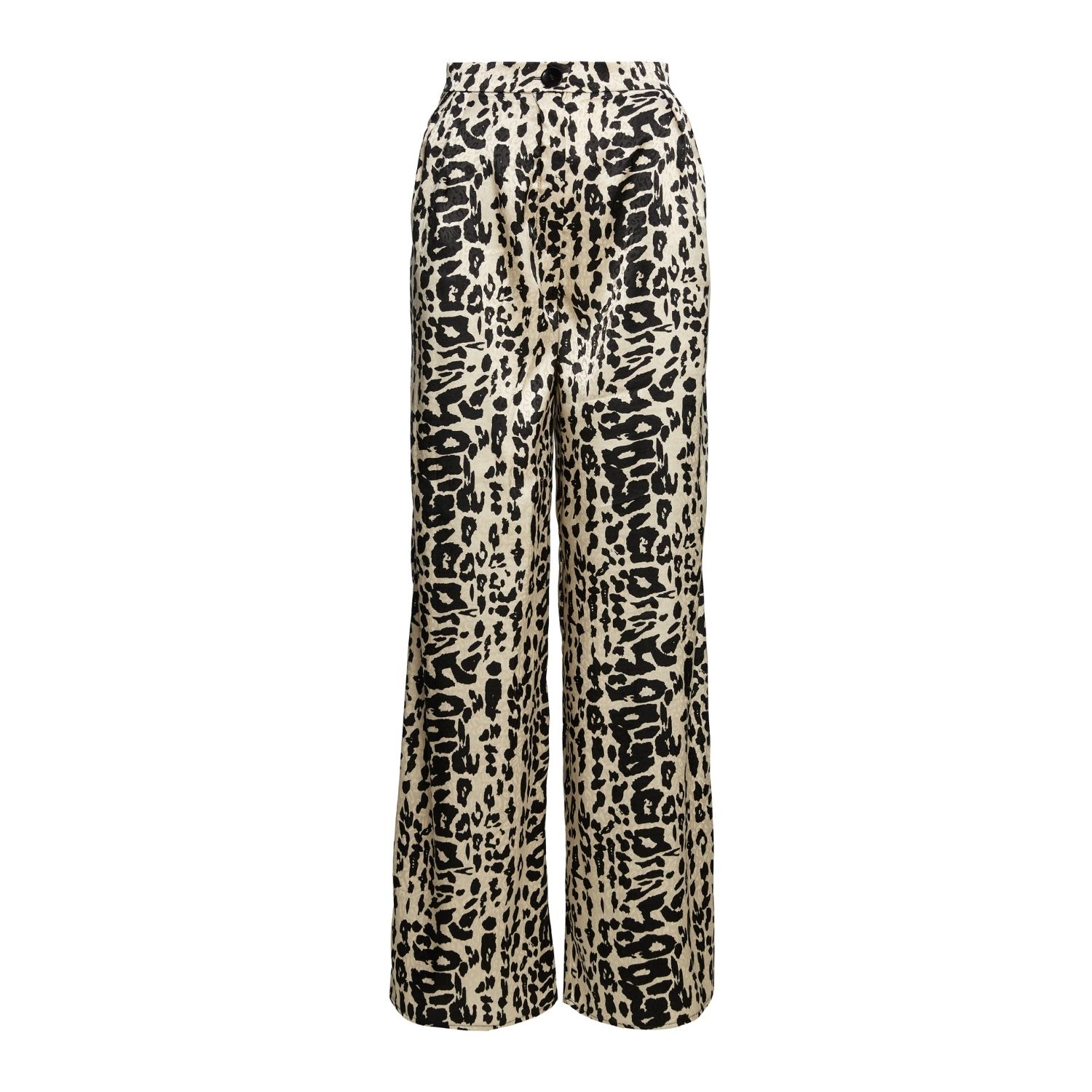 Bluzat Women's Brown Leopard Wide Leg Trousers