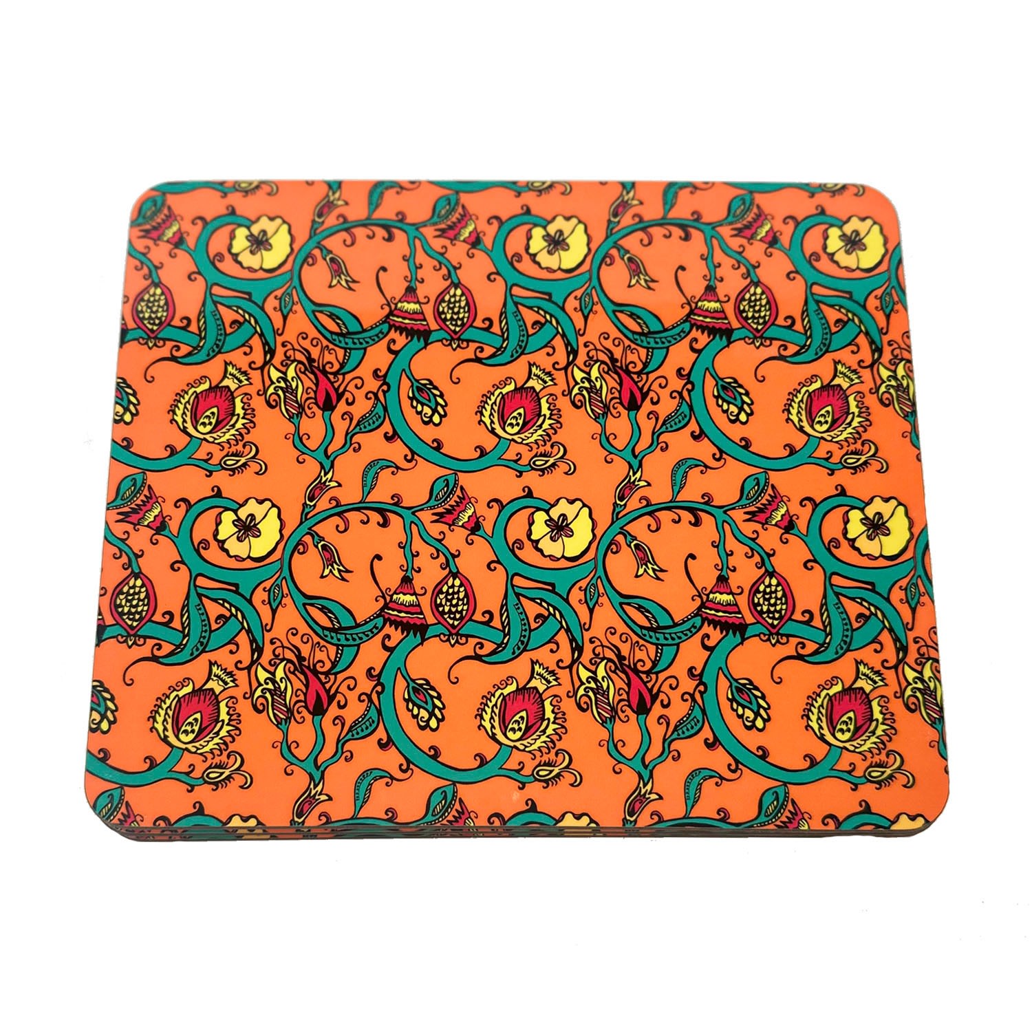 Yellow / Orange The Orange Decorative Thistle Set Of Four Placemats Laura B Interiors