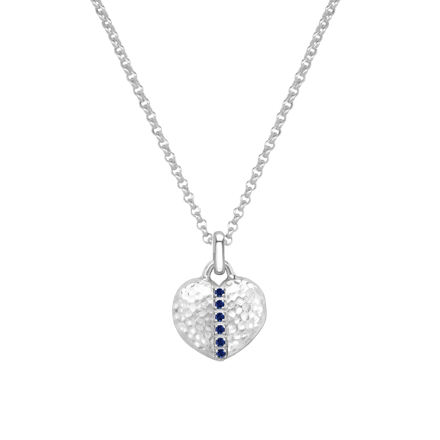 Women’s Blue Sapphire Heart Lumiere Locket In Sterling Silver Dower & Hall