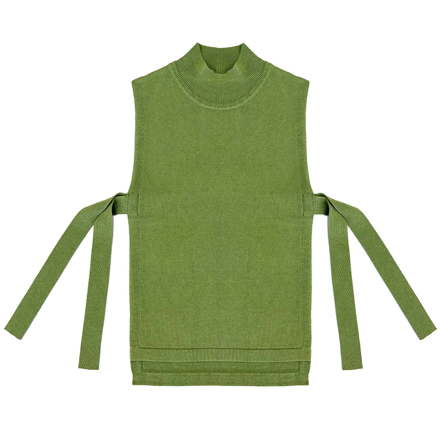 Zenzee Women's Silk Cashmere Side Tie Sweater Vest  - Green In Green