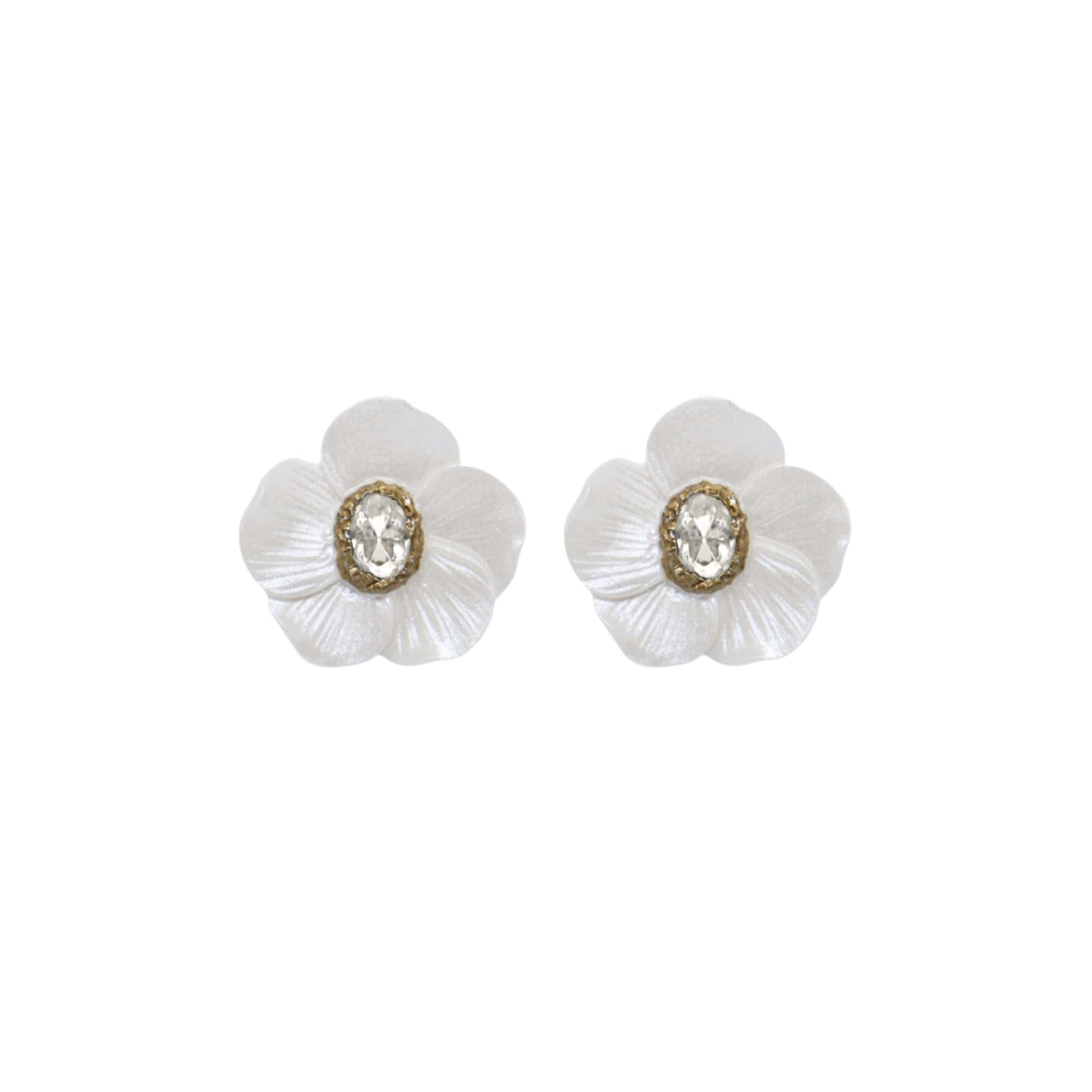 Women’s Gold / White Fairytale Mini Earrings - Pure | Alegoria Jewellery