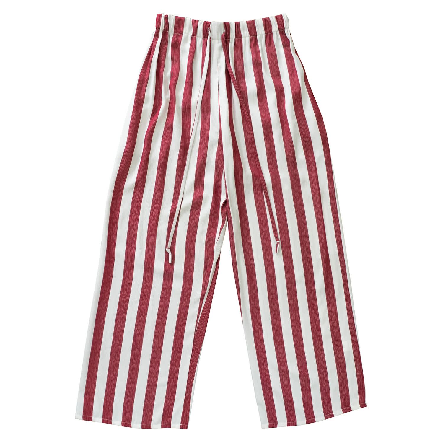 Mid Rise Extra Stretch Red and White Striped Trousers