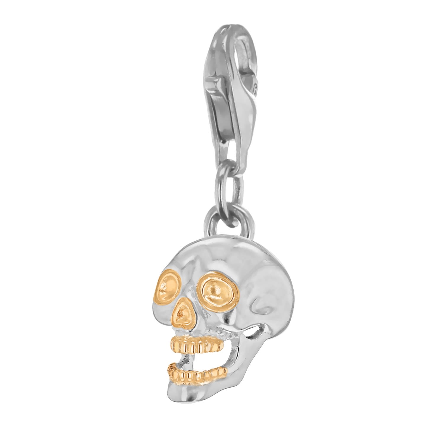 Women’s Mixed Metal Skull Charm Silver/Gold True Rocks