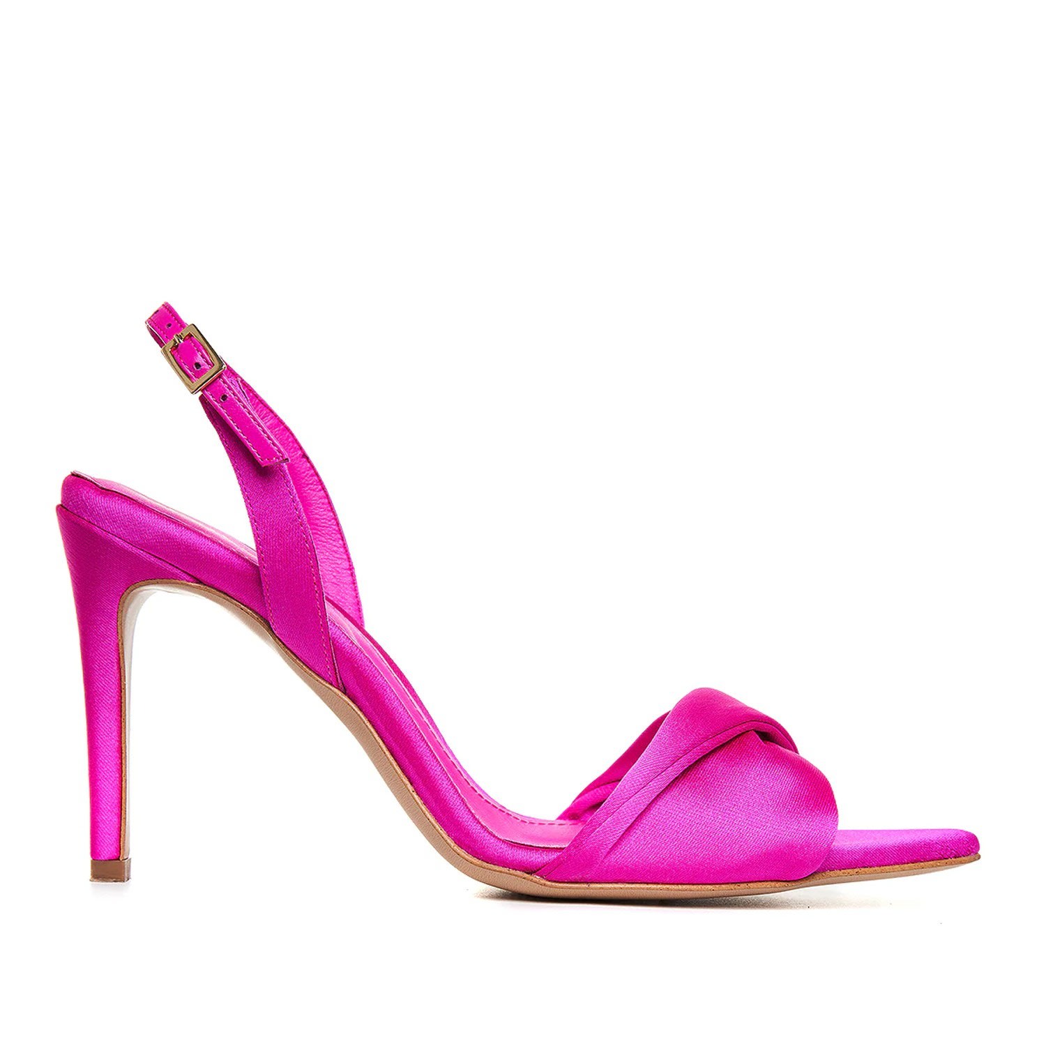 Women’s Pink / Purple Chloe Fuchsia Satin Sandals 6.5 Uk Ginissima