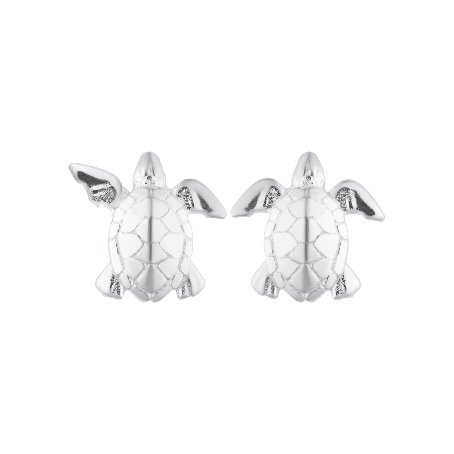 Women’s Sterling Silver Turtle Stud Earrings Lily Charmed