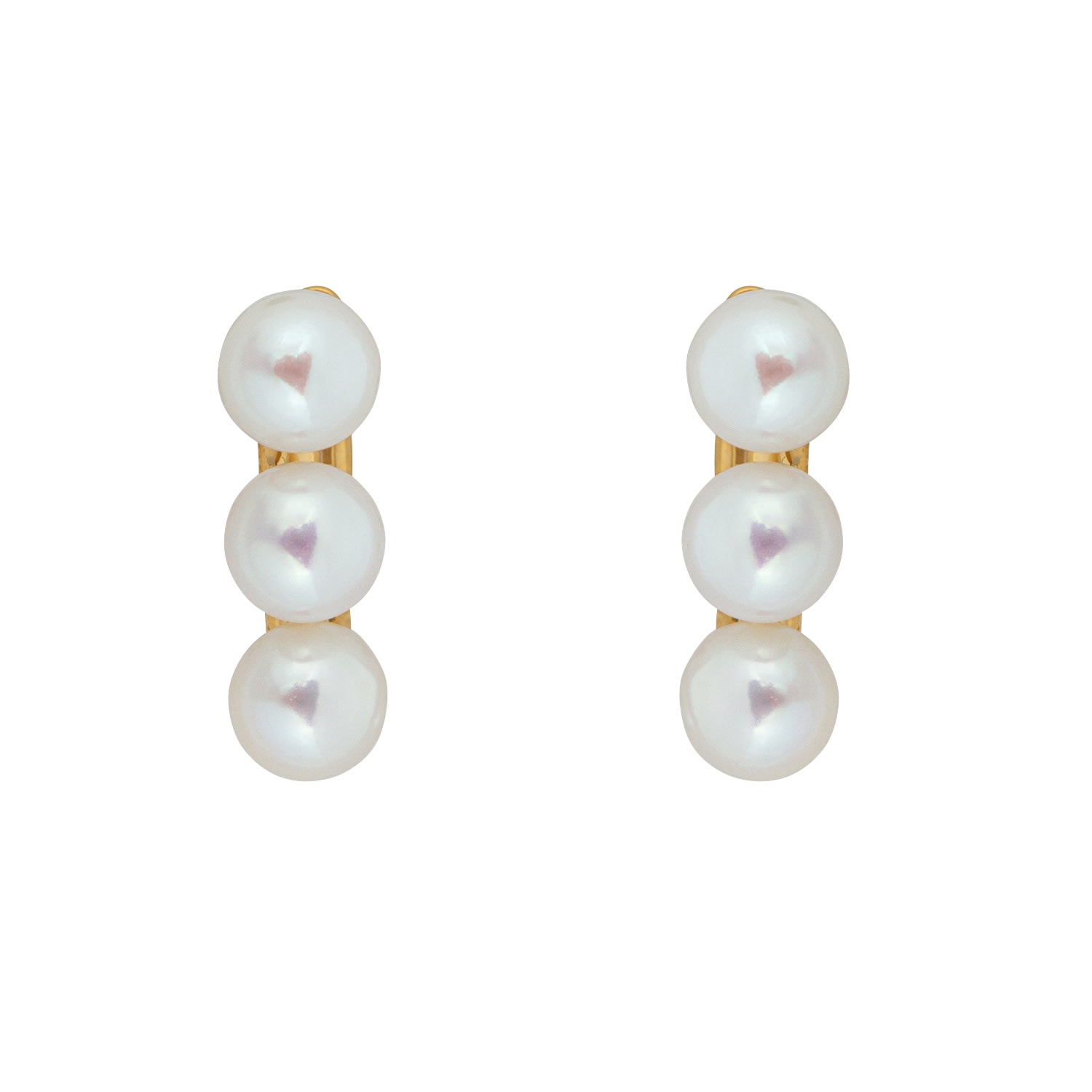 Women’s Gold / White Aetia Trio Pearl Hoop Earrings- Gold Ora Pearls