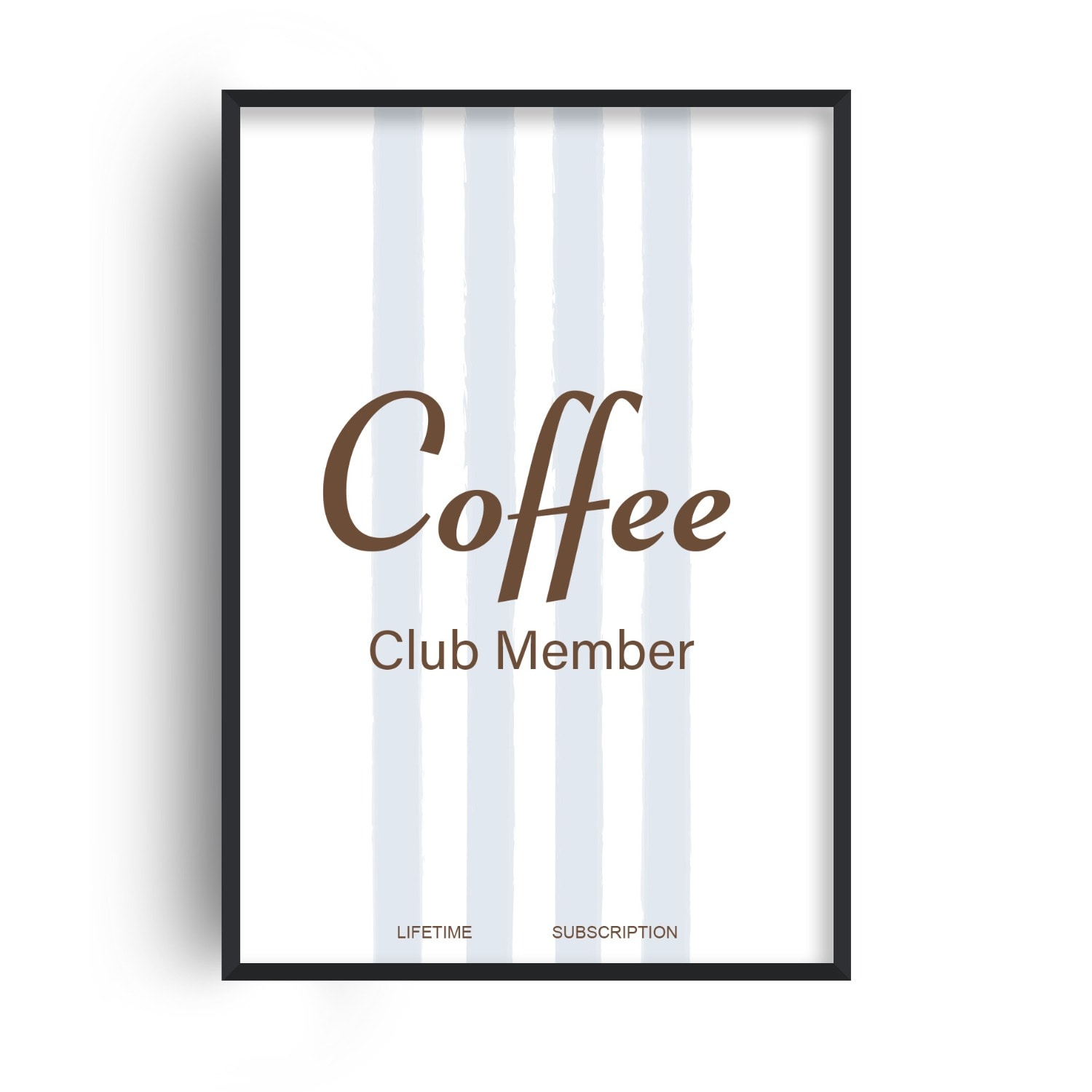 Fanclub Blue / Brown Coffee Club Member Giclée Kitchen Art Print