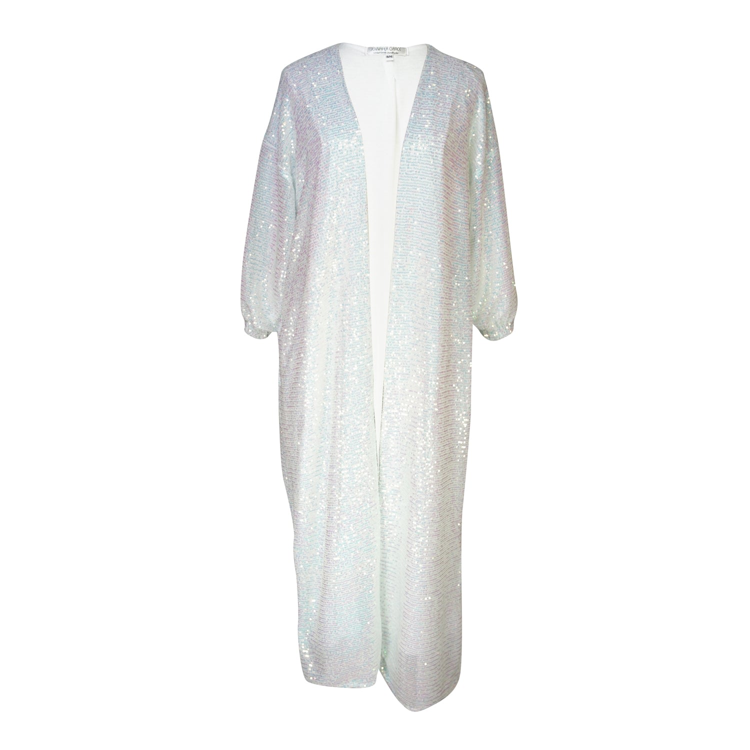 Jennafer Grace Women's Moonstone Blanc Sequin Cocoon Jacket In White