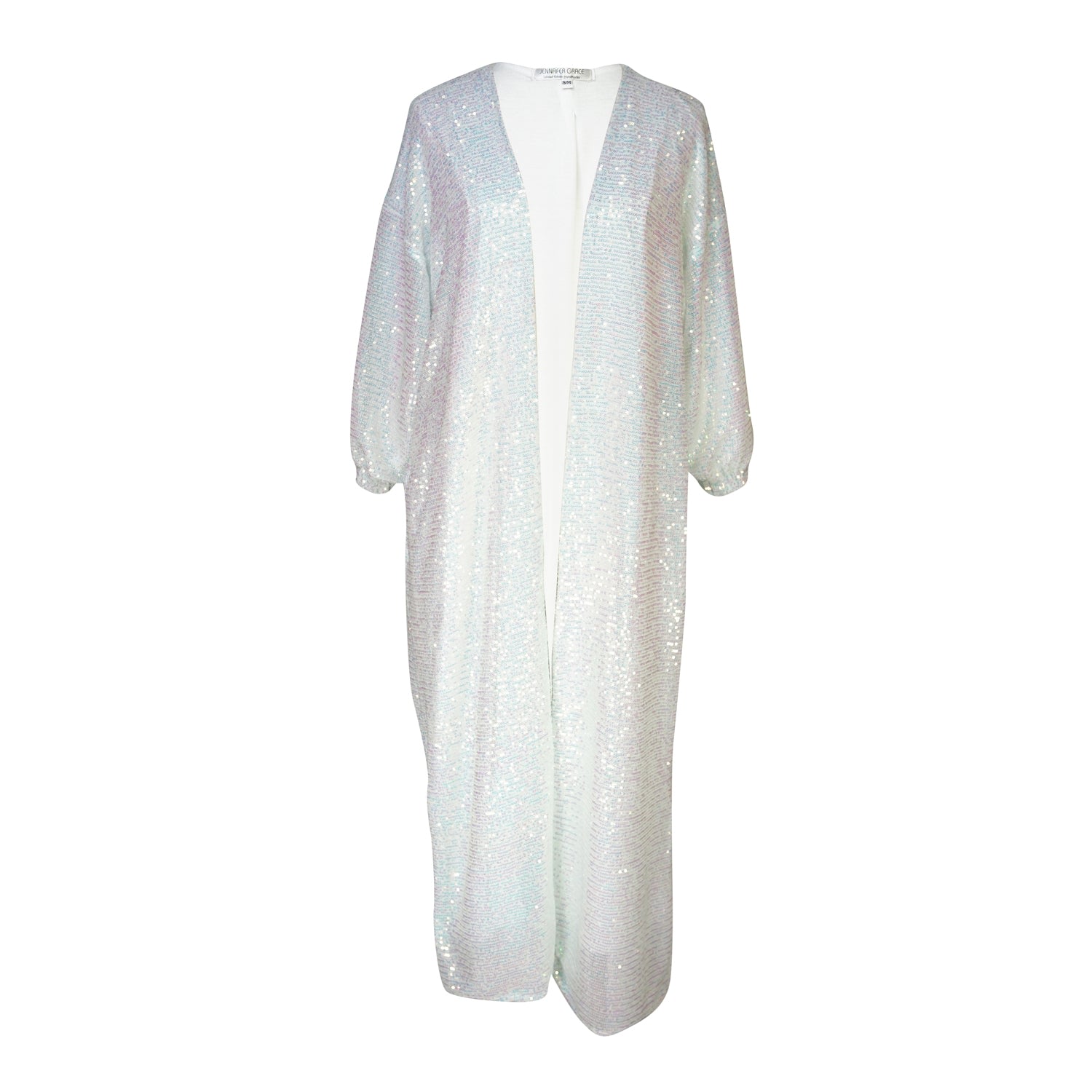 Women’s Moonstone Blanc Sequin Cocoon Jacket S/M Jennafer Grace