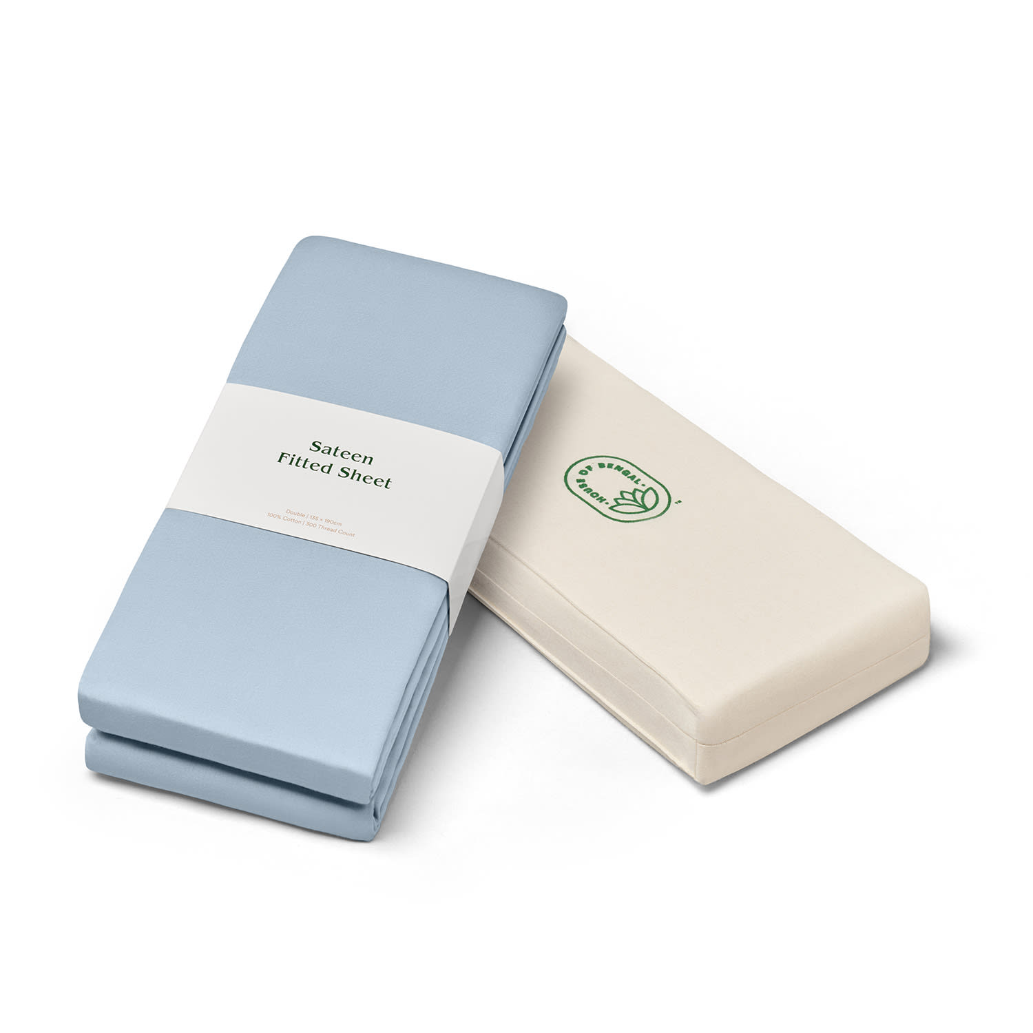 House Of Bengal Sateen Fitted Sheet - Blue - King