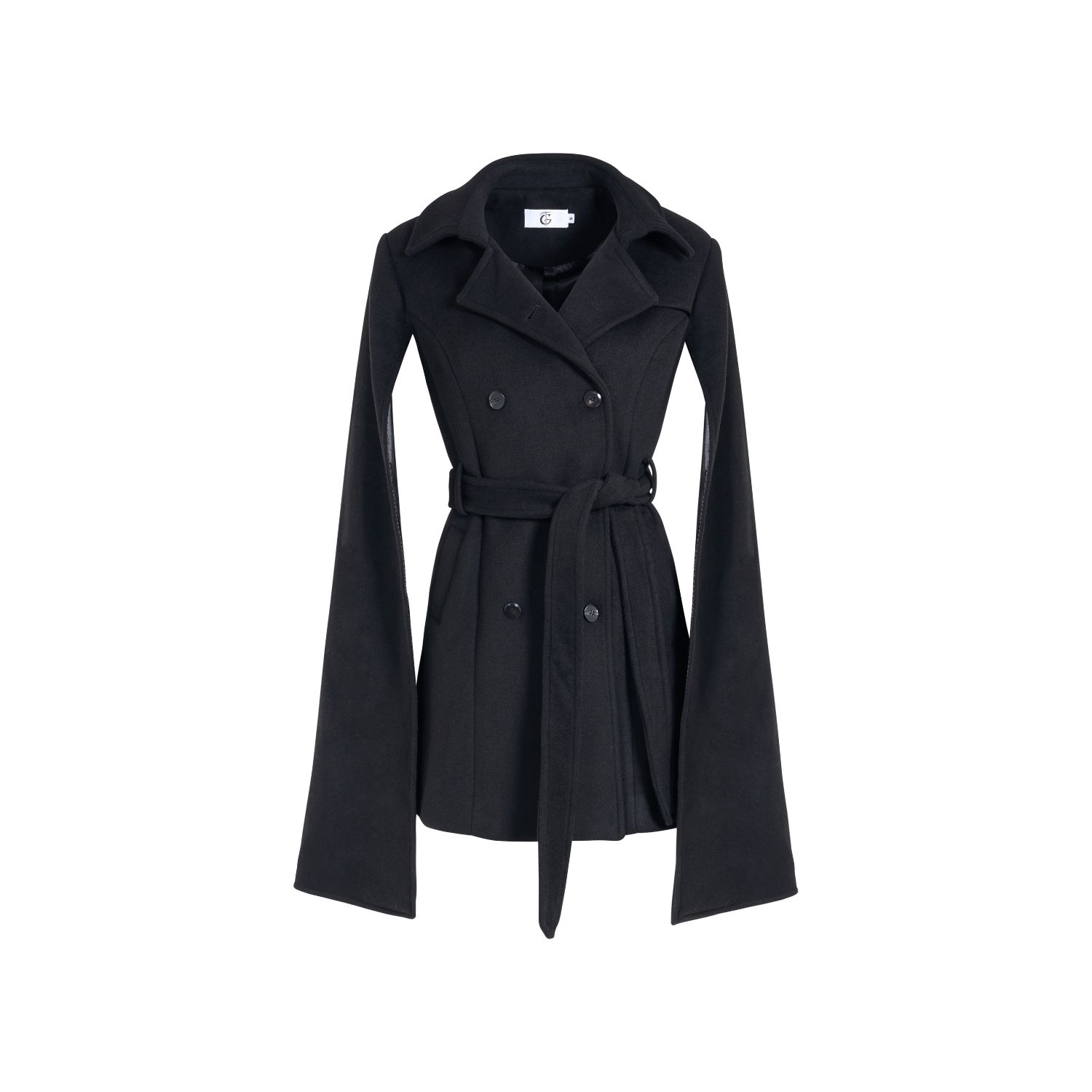 Thegtfashion Women's Blue Dramatic-sleeve Wrap Coat In Blue