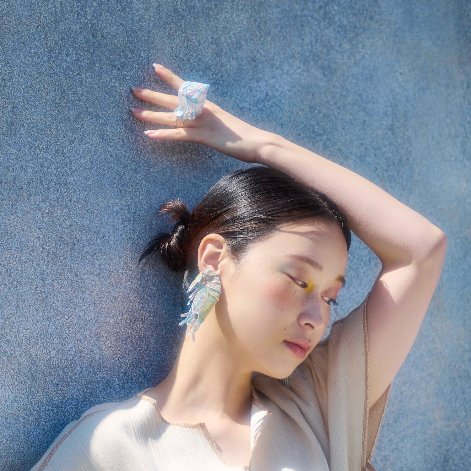 Shrimps Statement Sculptural Earrings - Aqua | NANA WATANABE