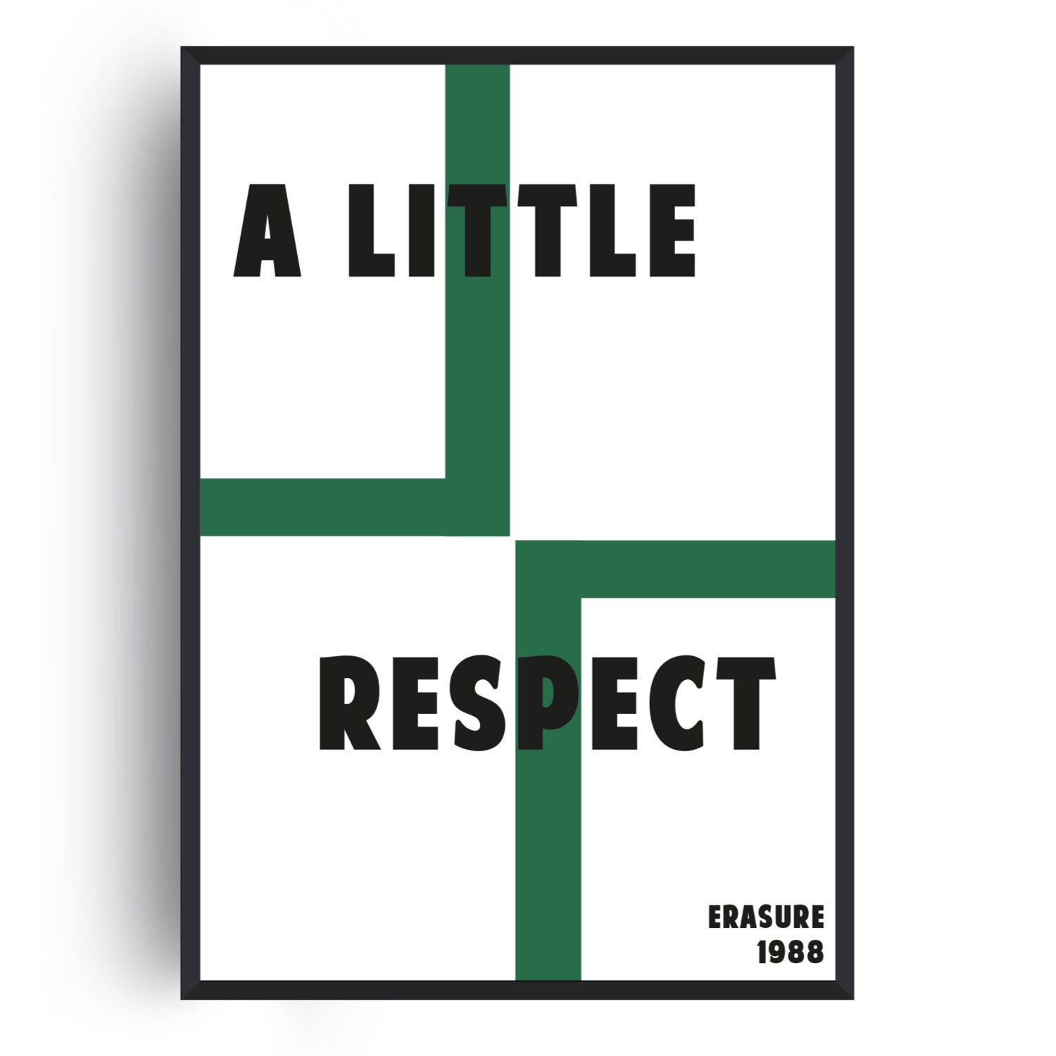Fanclub Green A Little Respect Music 70s Giclée Retro Art Print A3 In Green