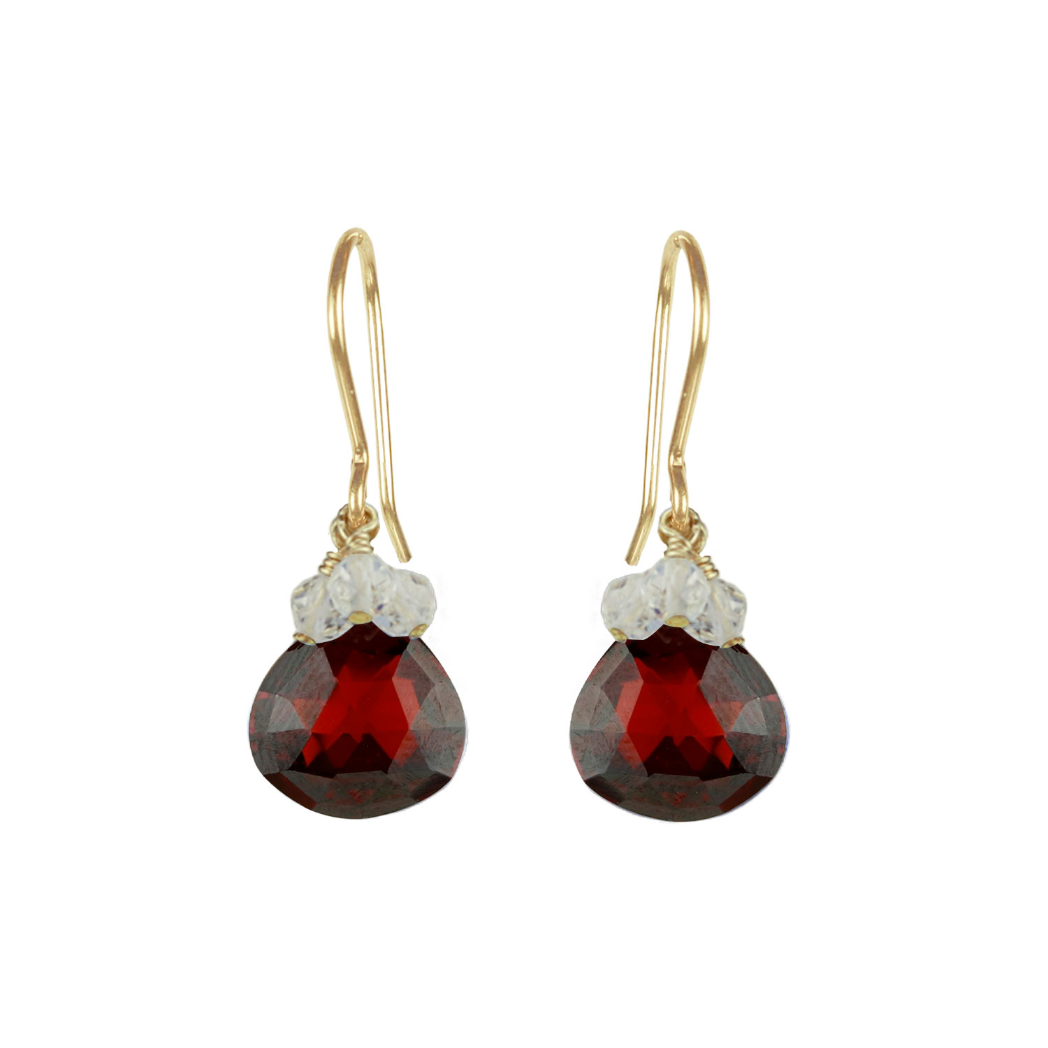 Women’s Garnet Coloured Zircon Drop Earrings Mounir London