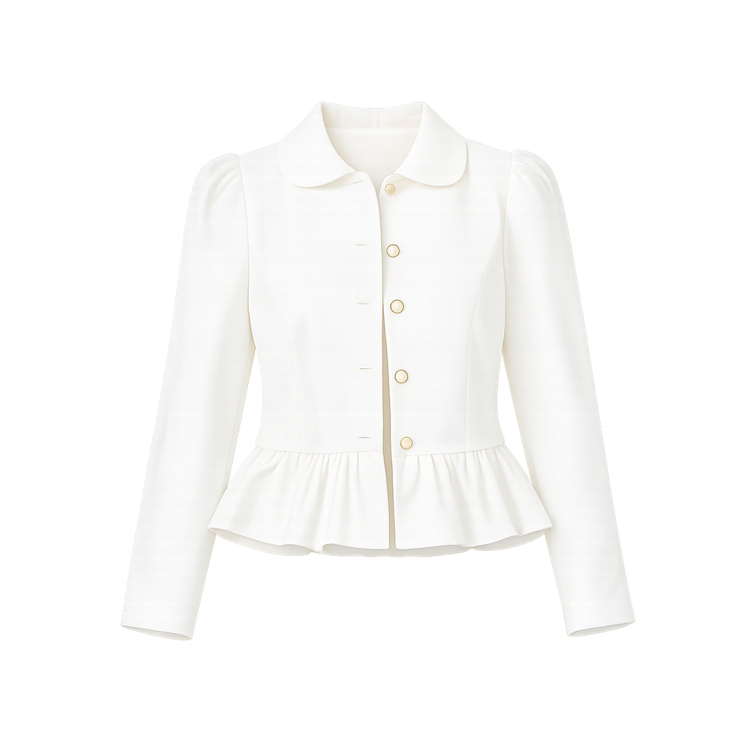 Yumi Women's  White Peplum Fitted Jacket