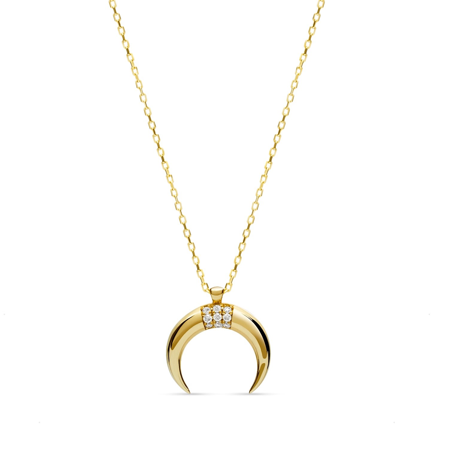 Women’s Diamond Luna Pendant - Gold Mosuo Jewellery