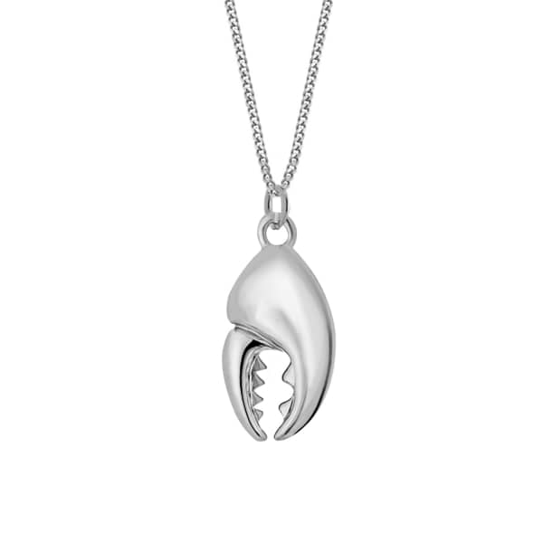 True Rocks Mini Crab Claw Pendant In Sterling Silver In Sterling