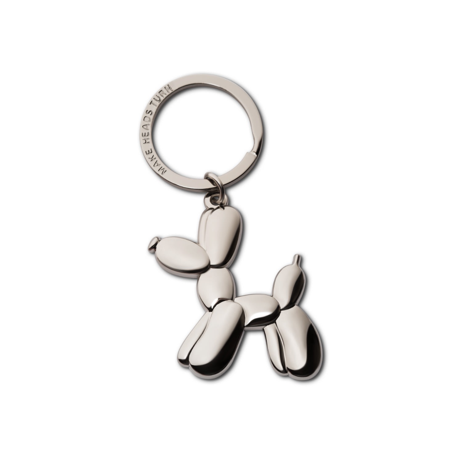 Women’s Silver Enamel Keychain Balloon Dog Make Heads Turn