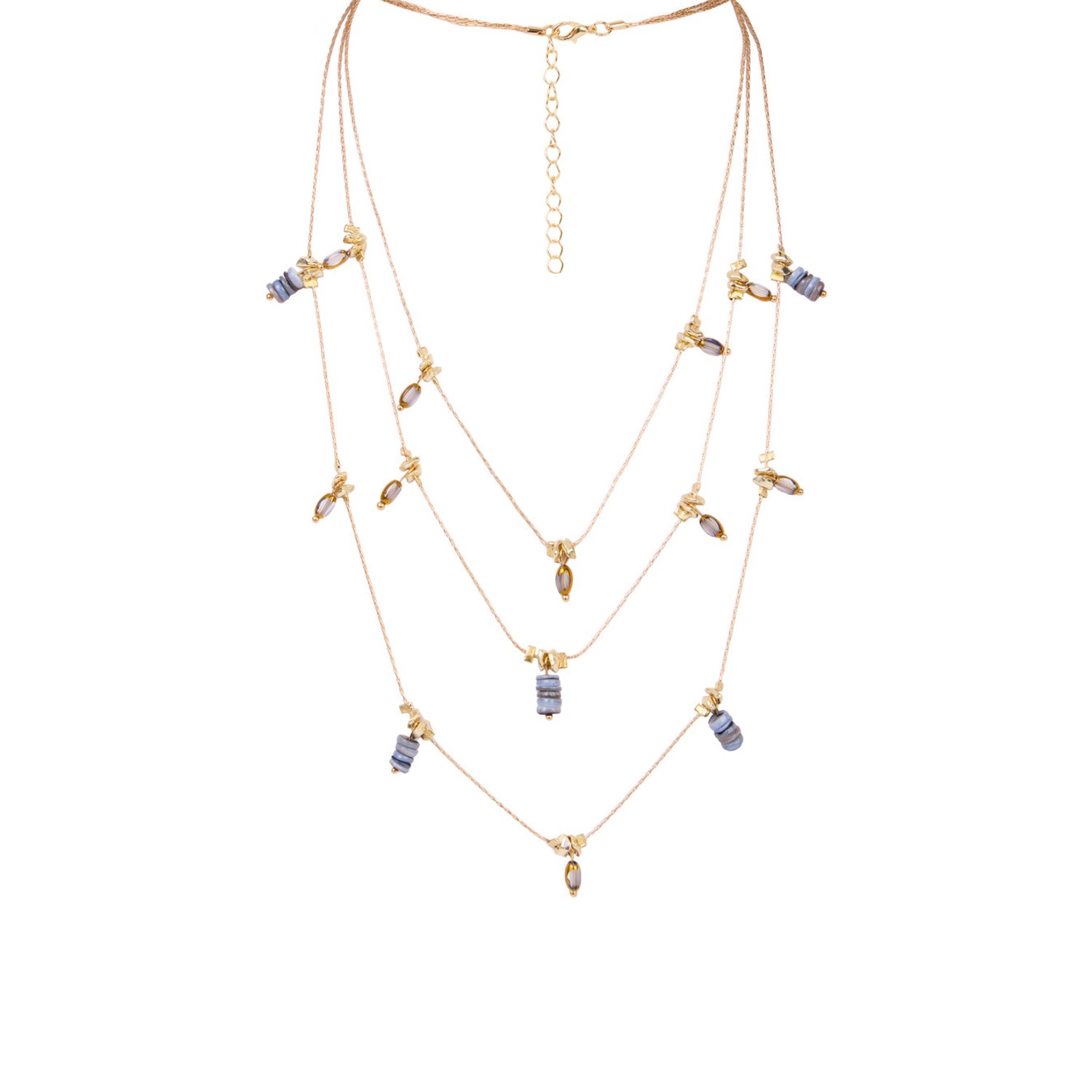 Saachi Women's Multi Layered Dark Blue Necklace In Pink