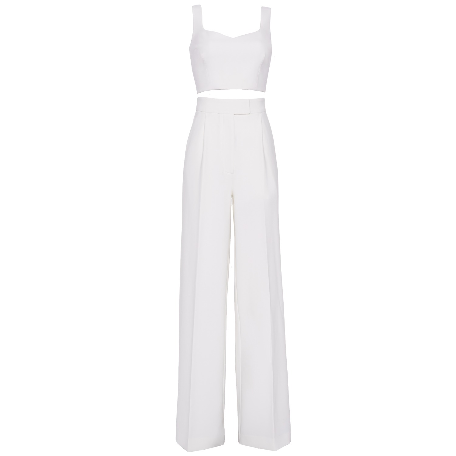 Mori White Pant Set With Sleeveless Top | Nomi Fame | Wolf & Badger
