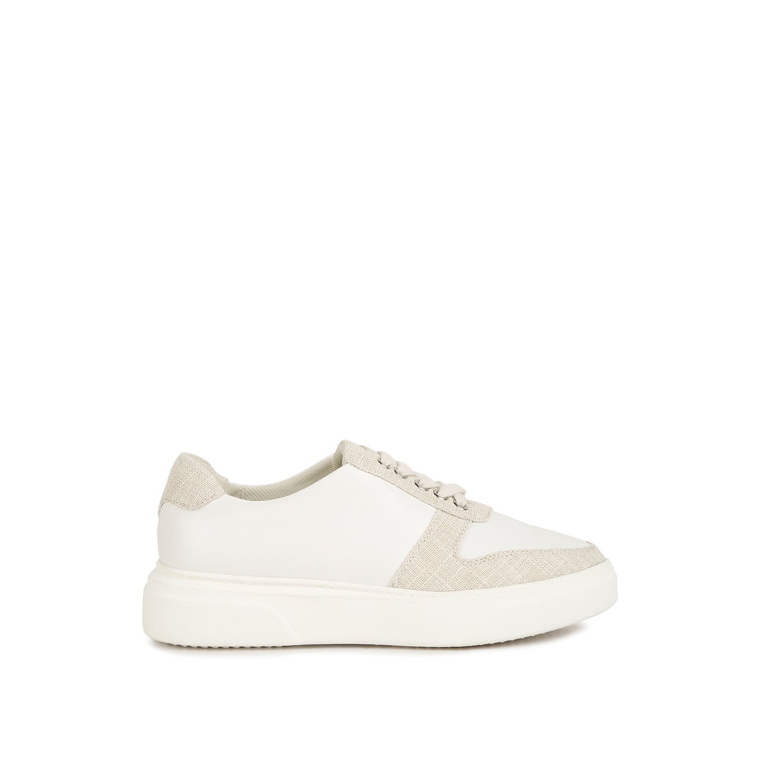 Women’s Kjaer Dual Tone Leather Sneakers - White 3 Uk Rag & Co.