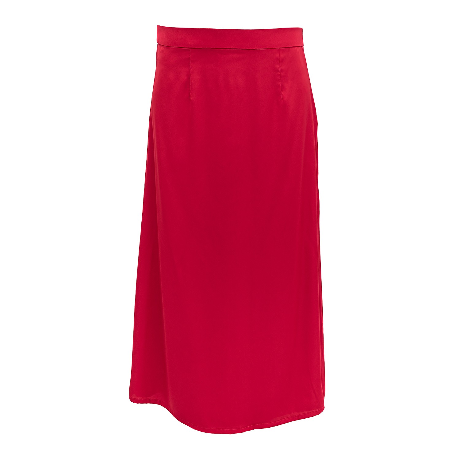 Janara Jones Women's Red Coral Satin Low-waisted Maxi Skirt In Red