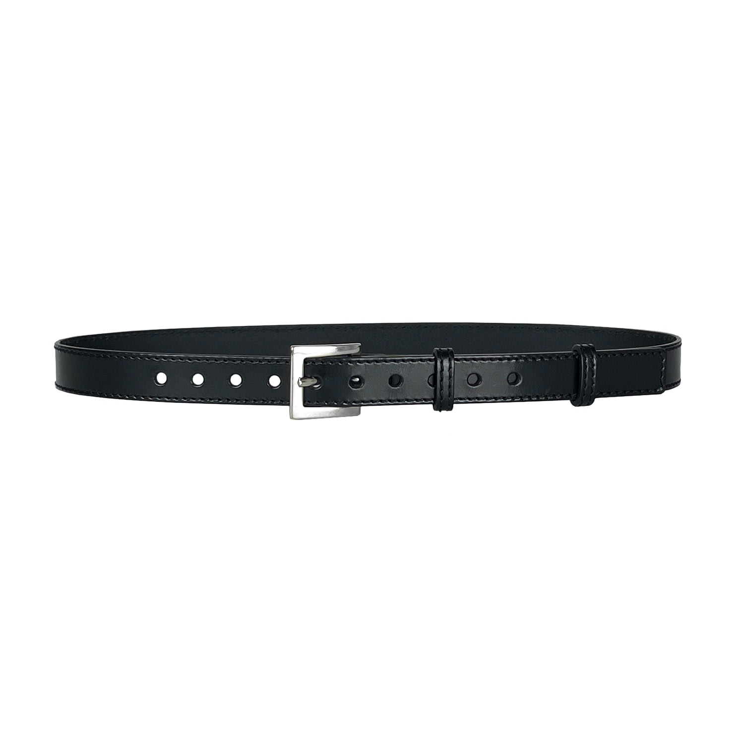 Haute Cuir Women's Black Lila Skinny Leather Belt In Black
