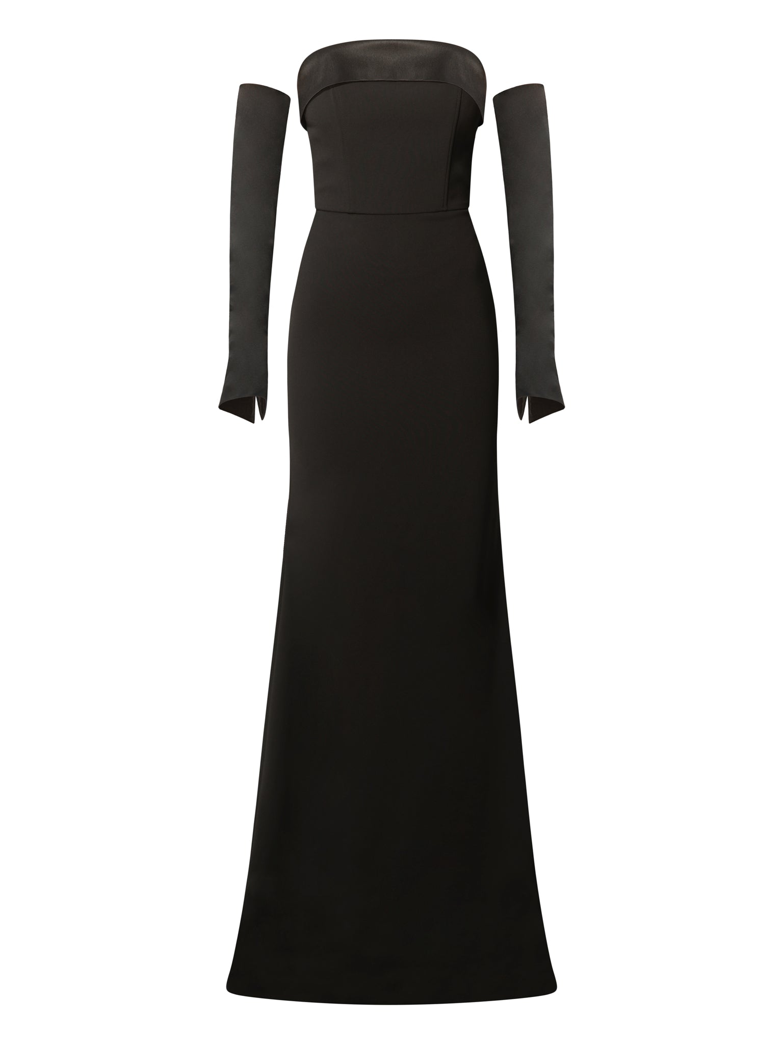 Tia Dorraine Women's Black Femme Fatale Evening Gown With Detachable Sleeves In Black