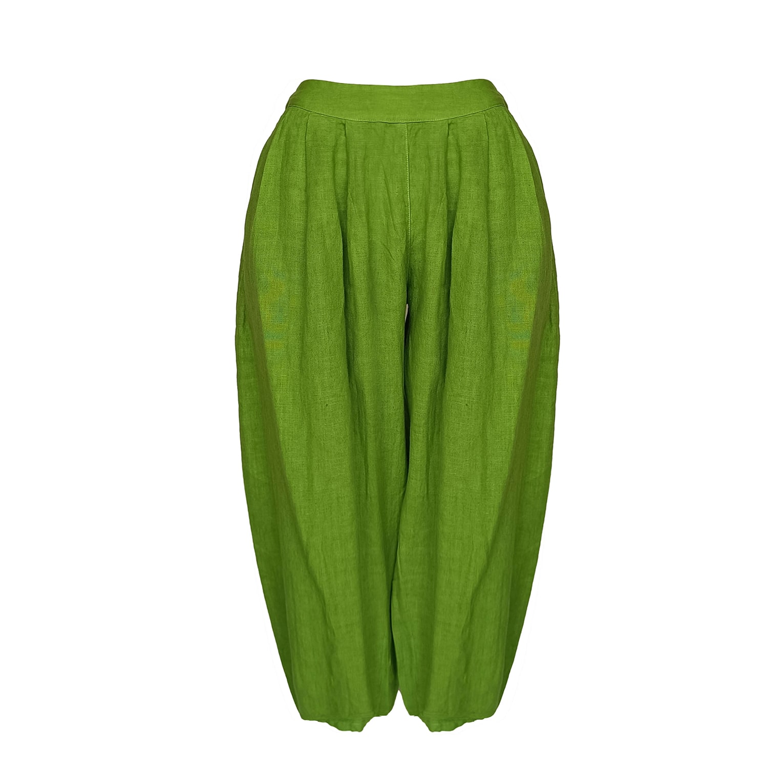 Haris Cotton Women's Green Linen Balloon Pants