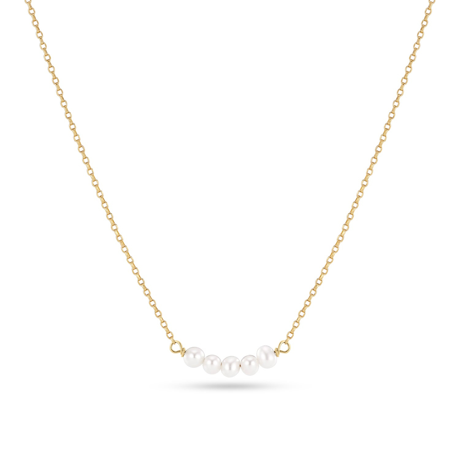 Sif Jakobs Jewellery Women's Gold / White Necklace Perla Cinque Gold