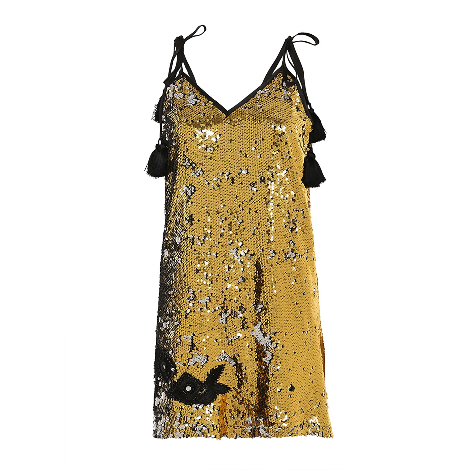 Women’s Gold & Silver Sequin Mini Dress Large Style Junkiie