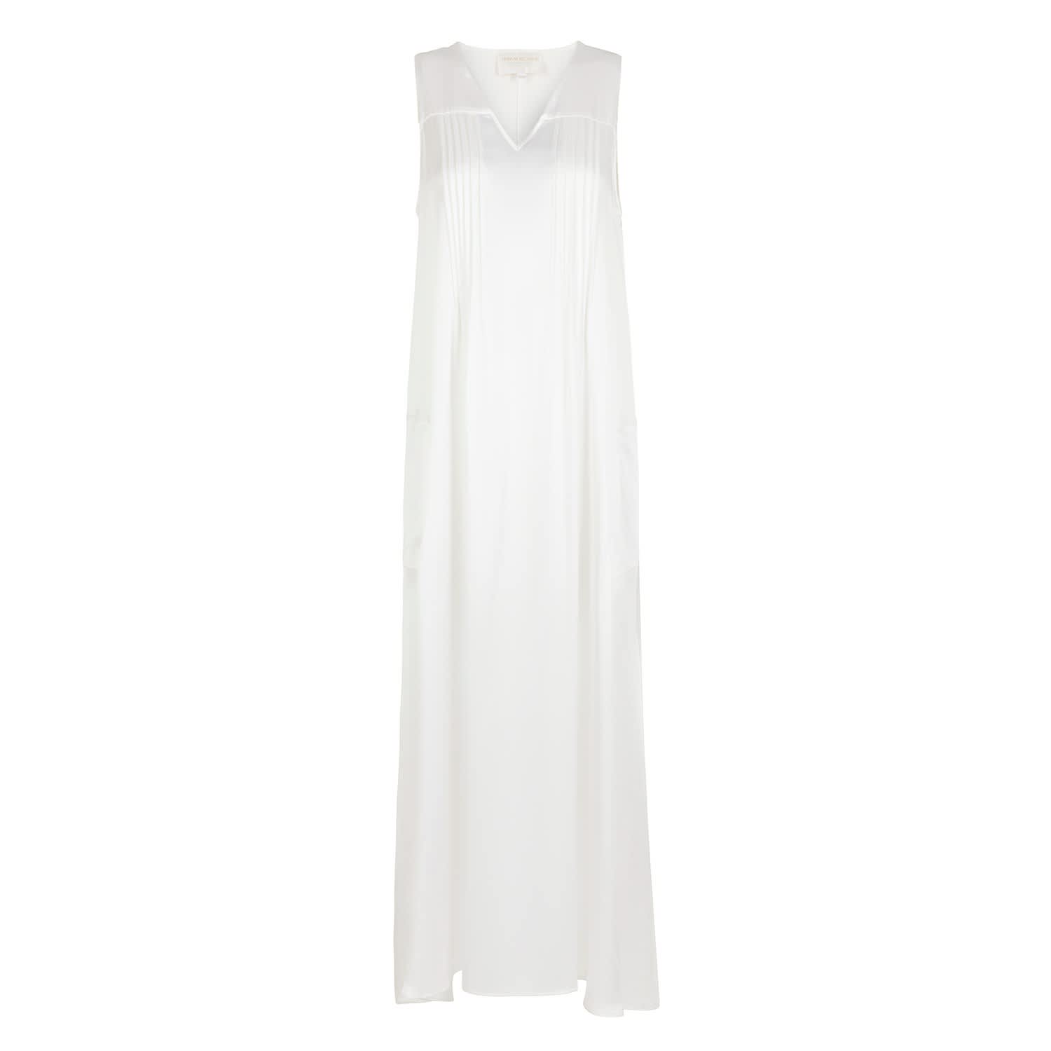 white silk maxi