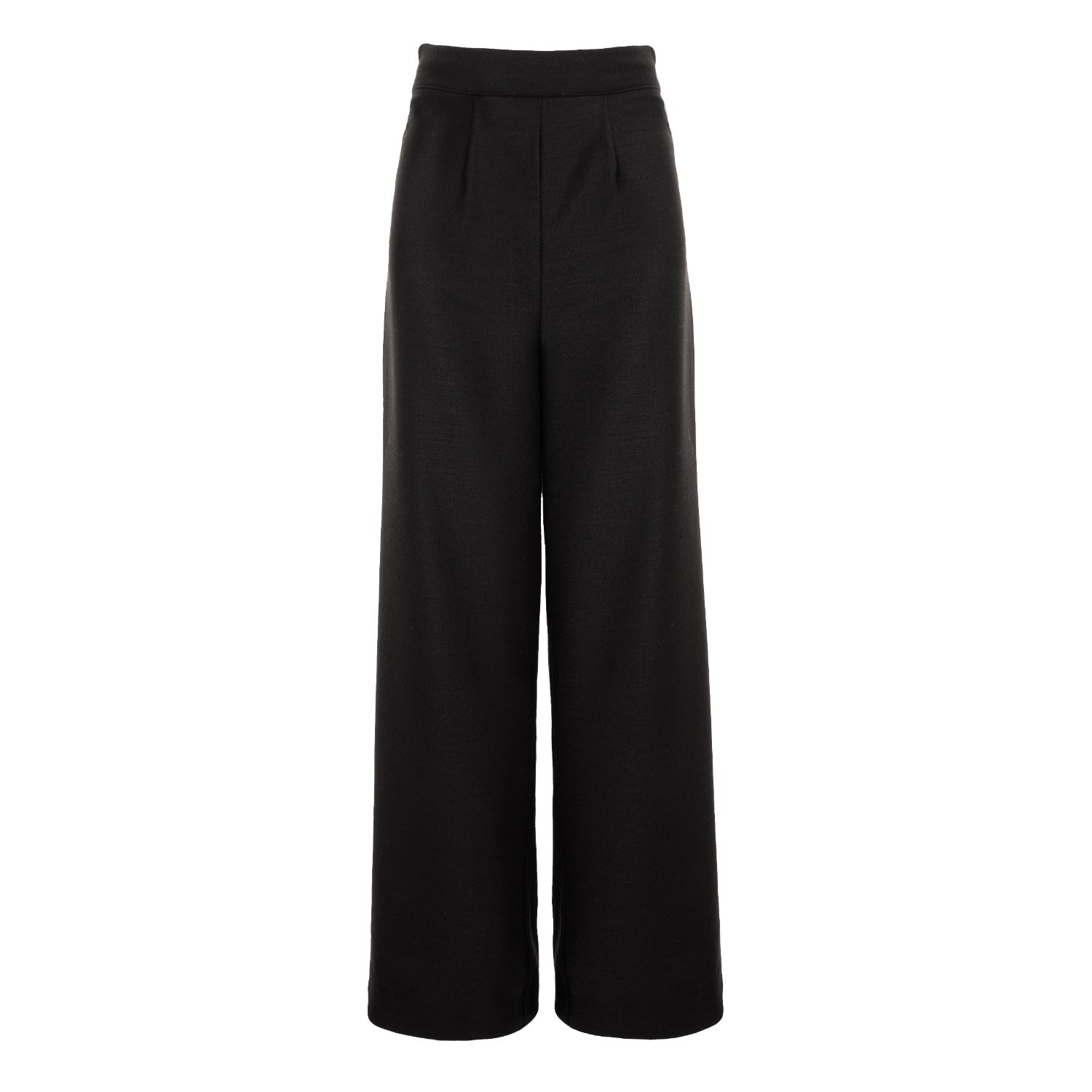 Avenue No.29 Women's Wool Wide Leg Trousers - Black In Black