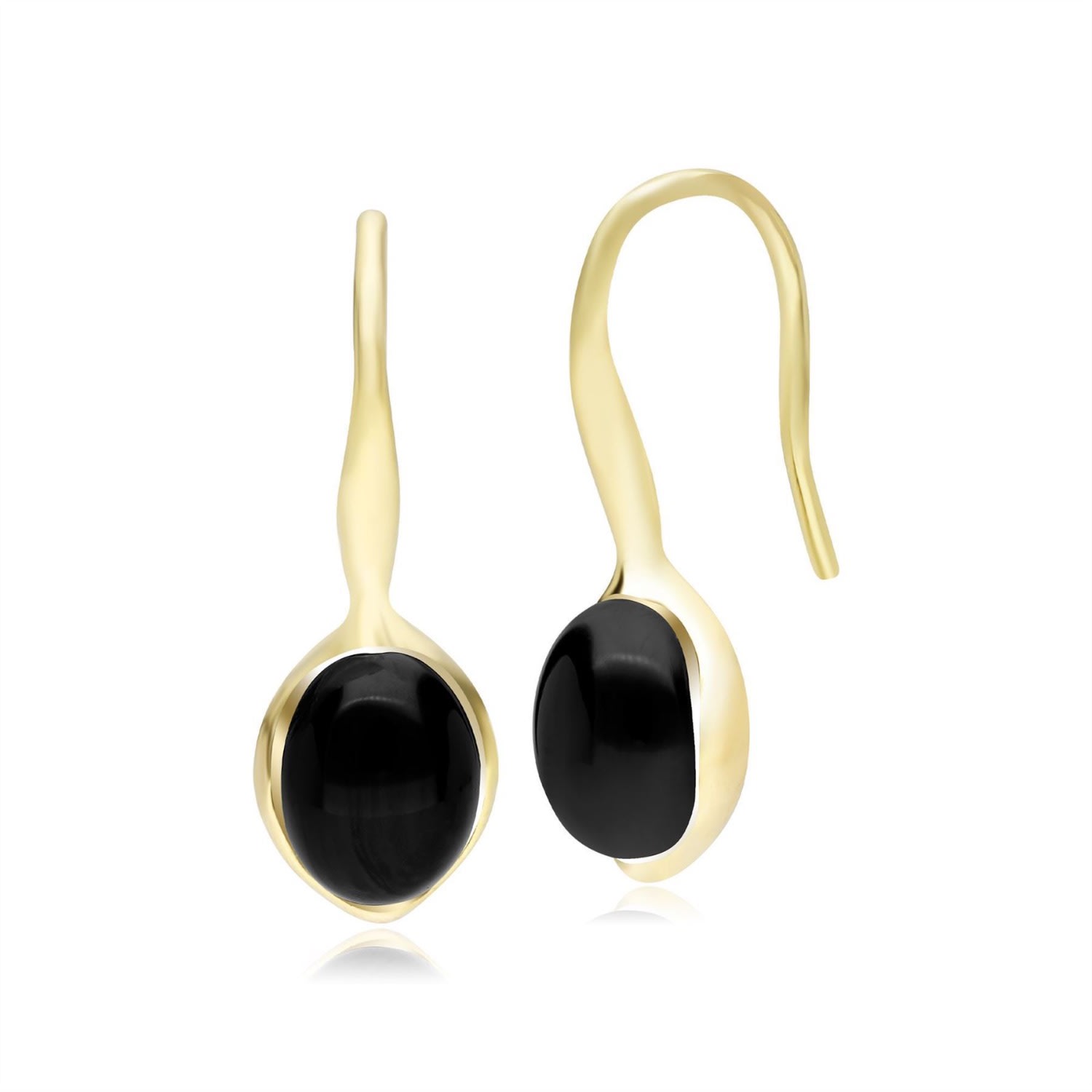 Women’s Irregular Black Onyx Drop Hook Earrings Gemondo