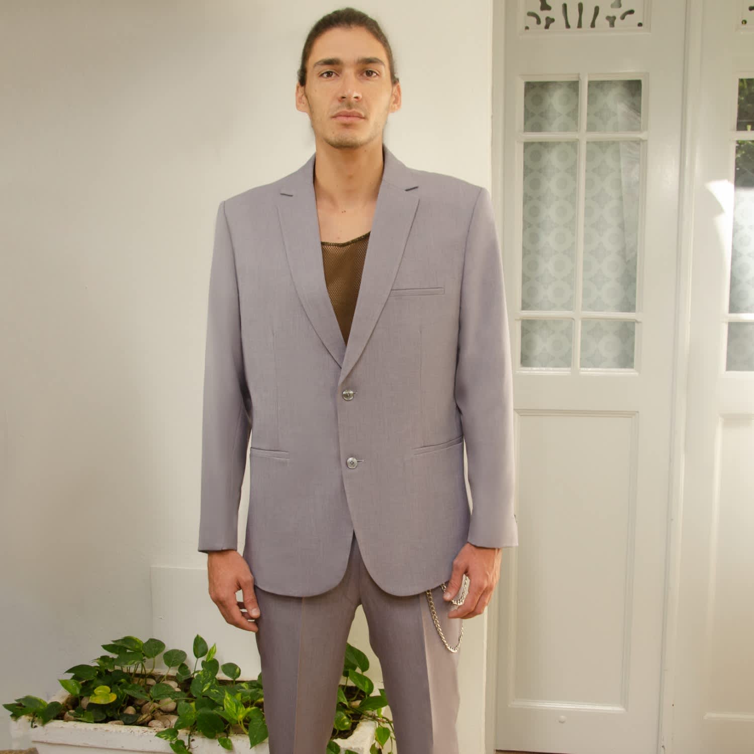 Lavender Stretch Suiting Tailored Jacket | hols.e | Wolf & Badger