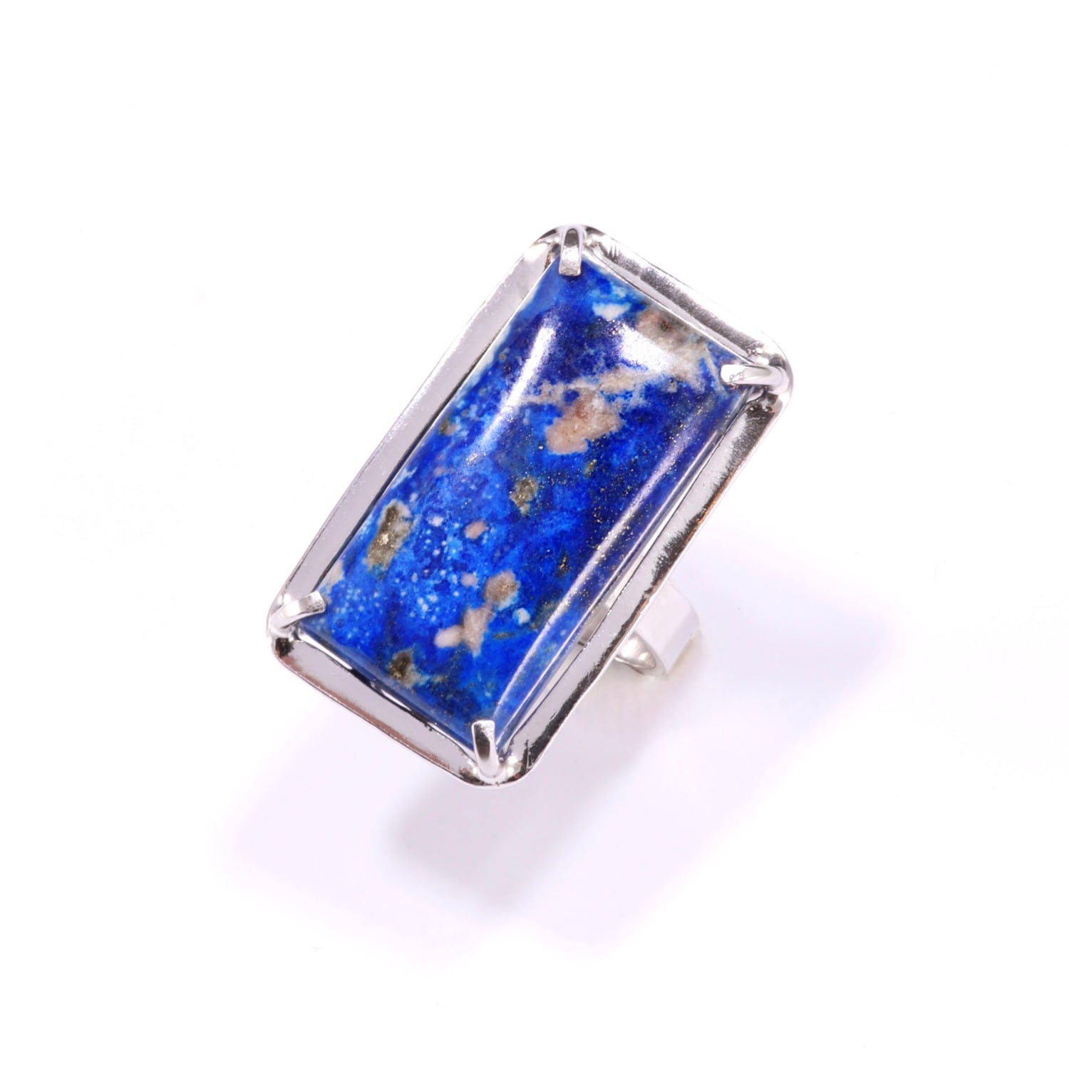 Mineralgems ✩ Studio Women's Blue Lapis Lazuli Rectangular Ring