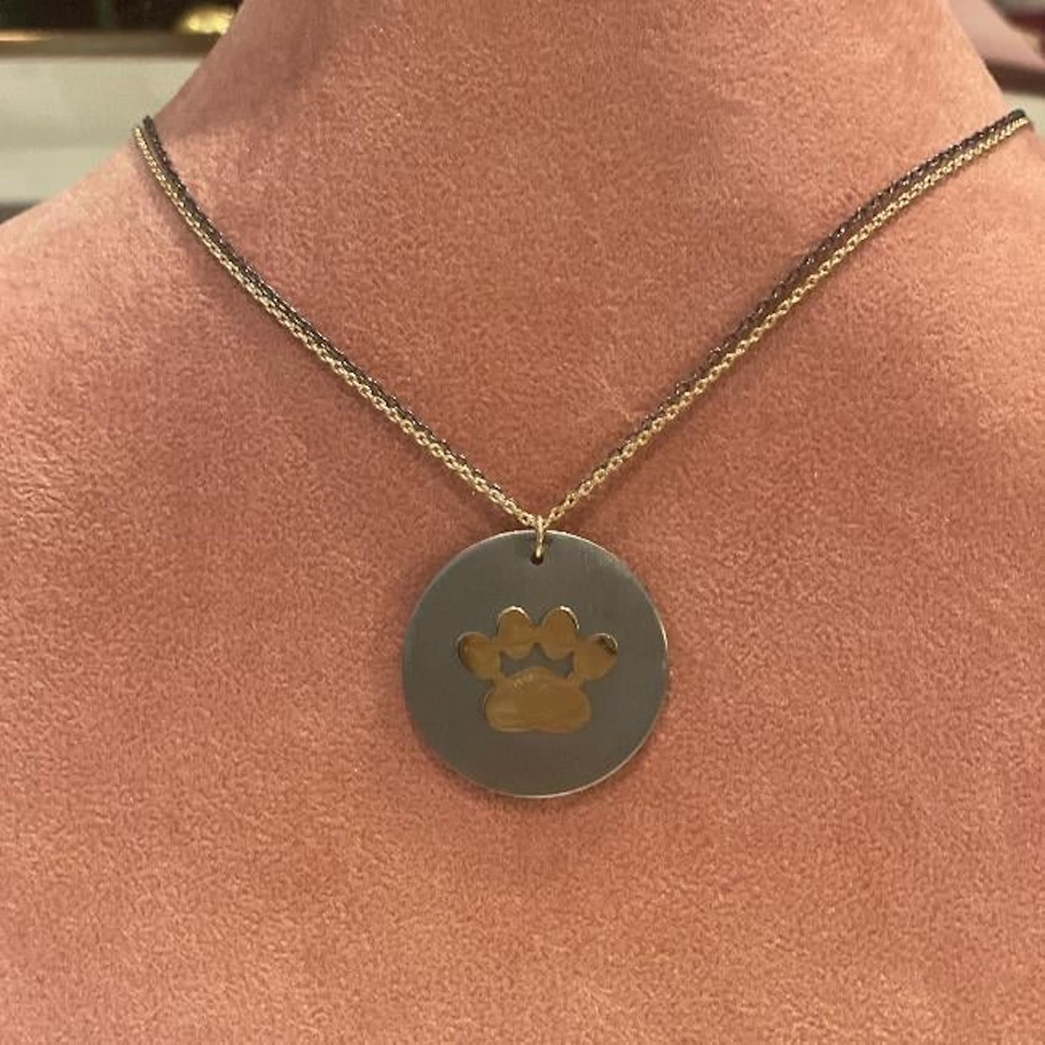 Ecce | Artisan Diamonds Women's 14k Solide Yellow Gold Paw Necklace Titanium Customized In Metallic
