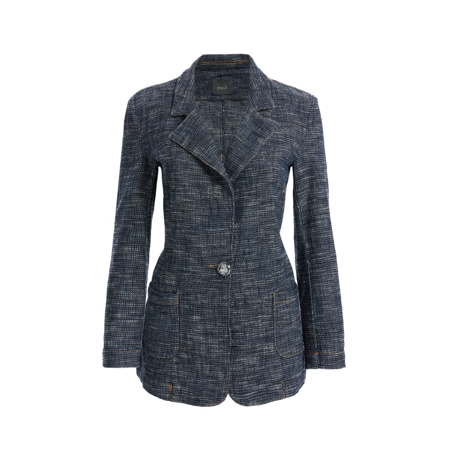 2be4a Blue Women's Knitwear Look Blazer Denim Jacket In Blue